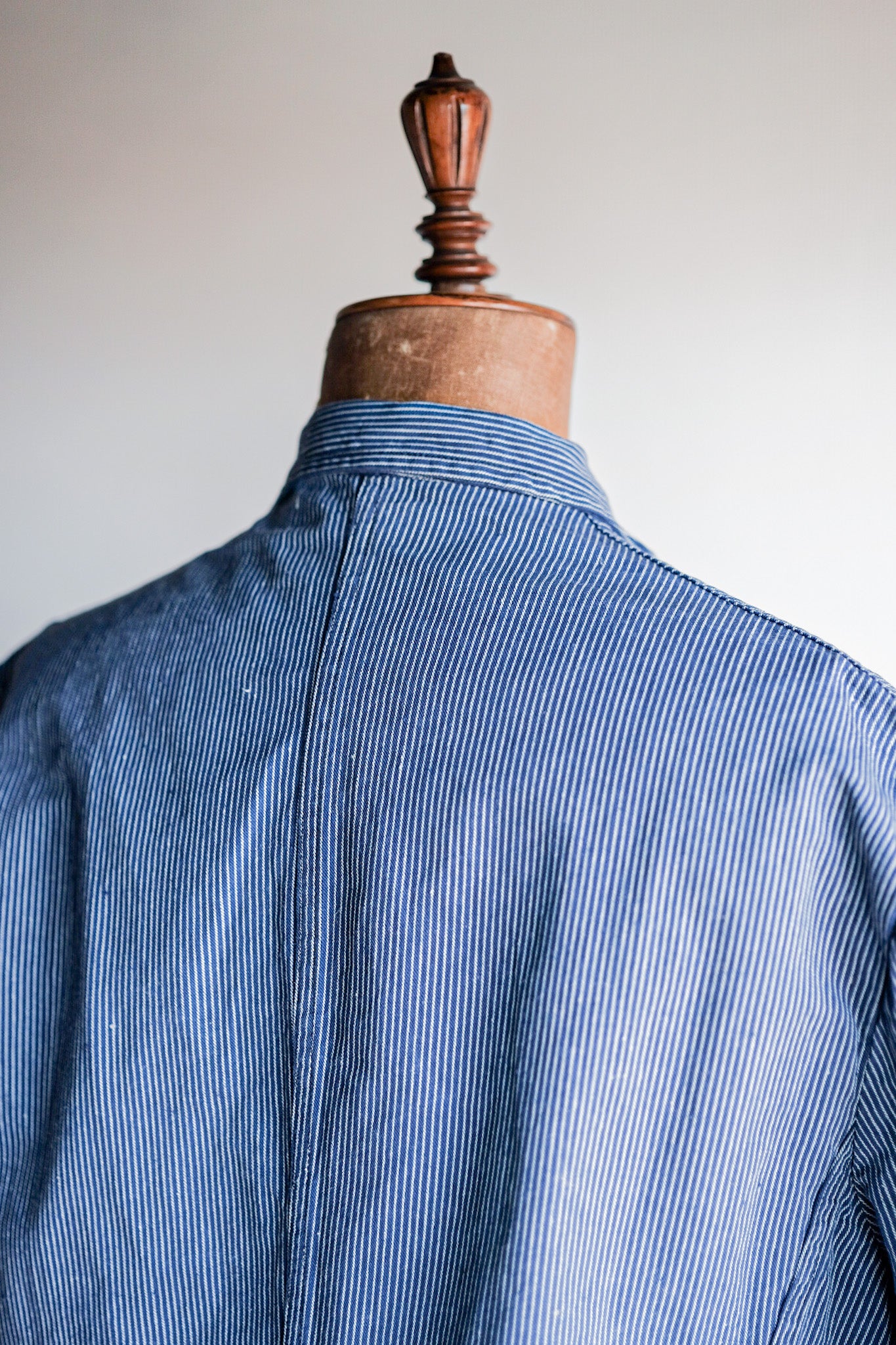 【~60's】French Vintage Cotton Striped Work Jacket "AU MOLINEL"