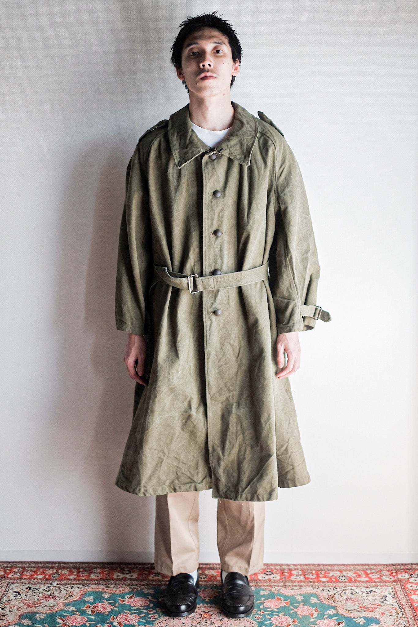 【~50's】French Army M35 Motorcycle Coat Size.2 "Dead Stock"