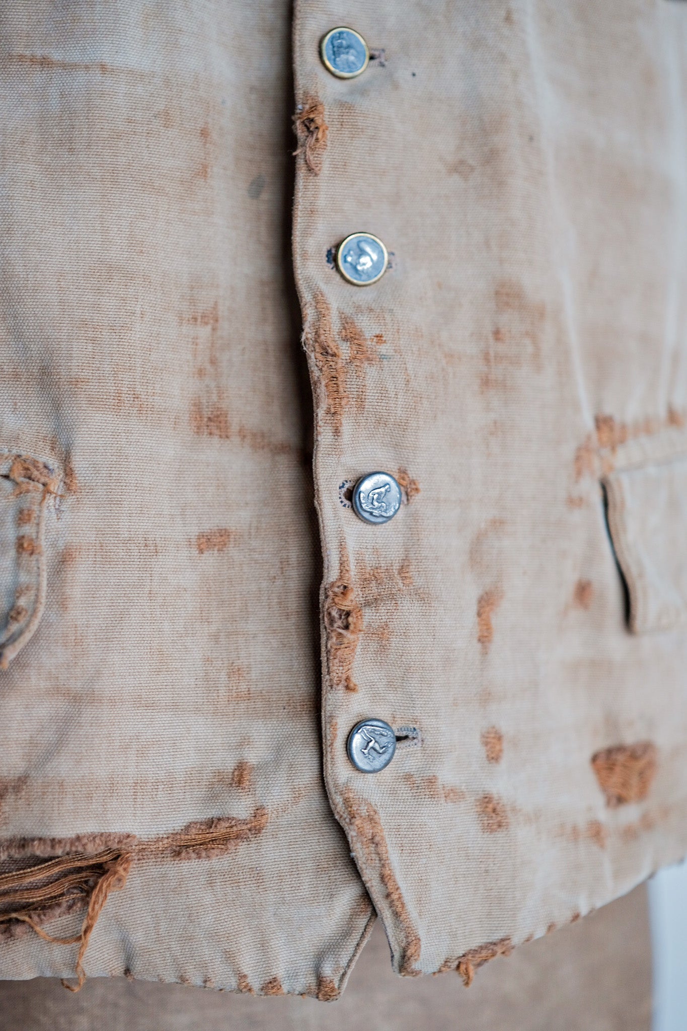 【~30's】French Vintage Cotton Hunting Gilet