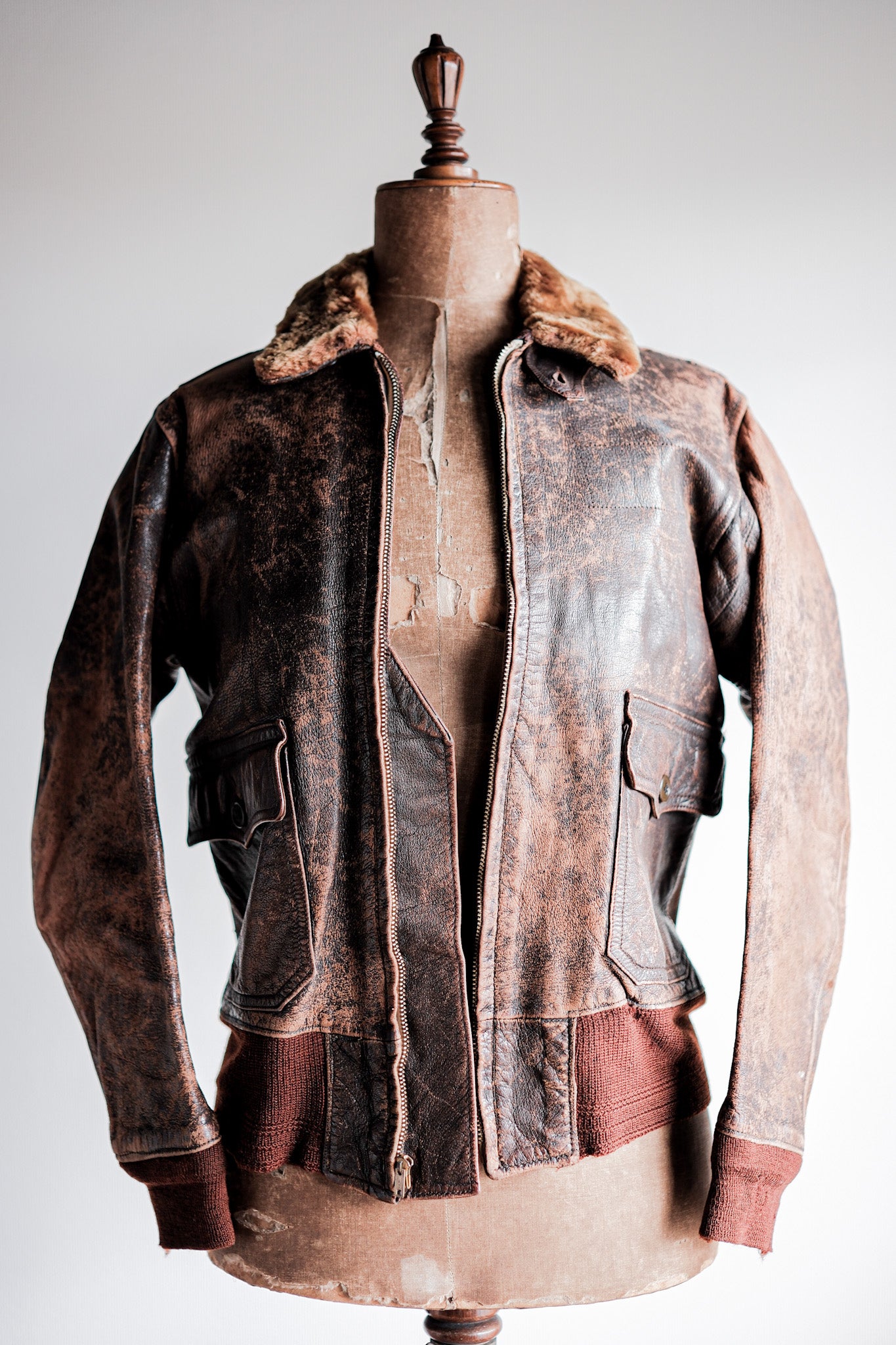 【~40's】U.S.NAVY M-422A Leather Flight Jacket