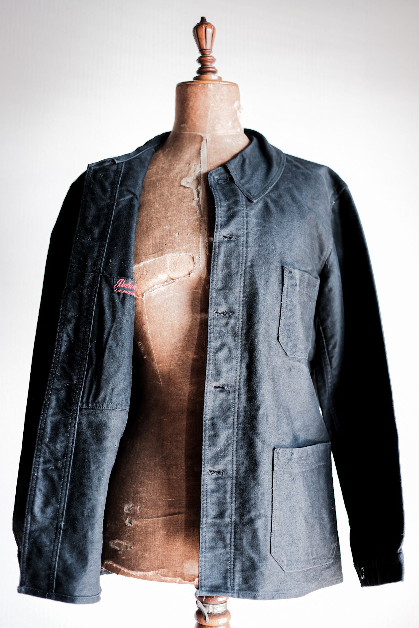 【~50's】French Vintage Black Moleskin Work Jacket