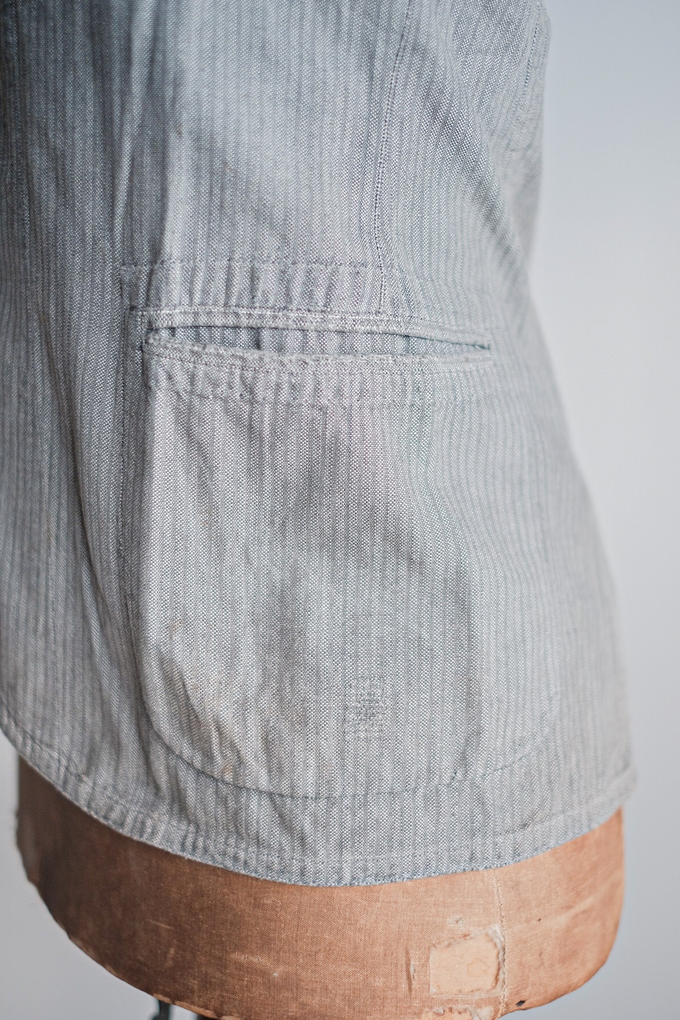 【~10's】French Antique Chambray Striped Sack Jacket