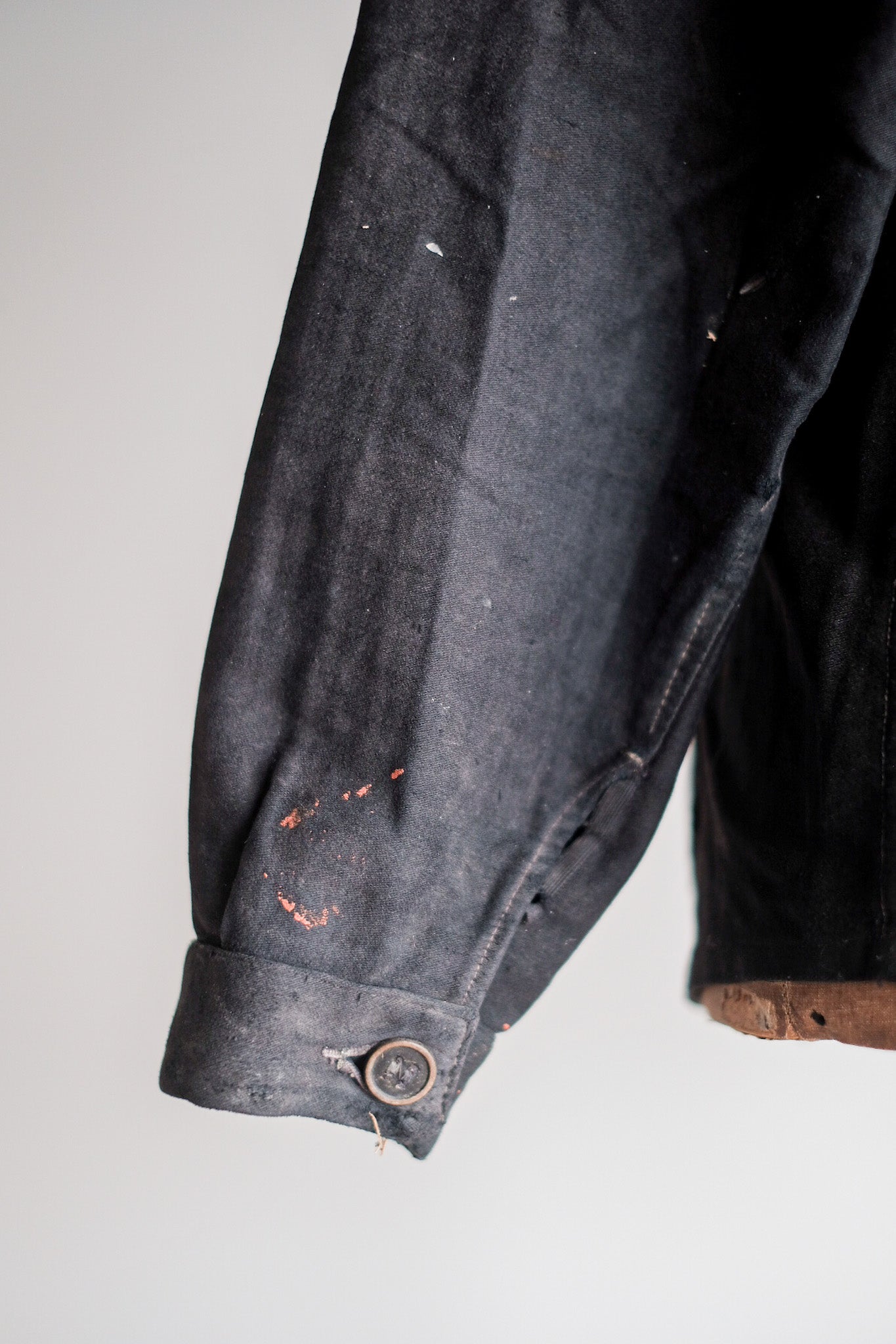 【~20's】French Vintage Black Moleskin Work Jacket "6 Buttons"