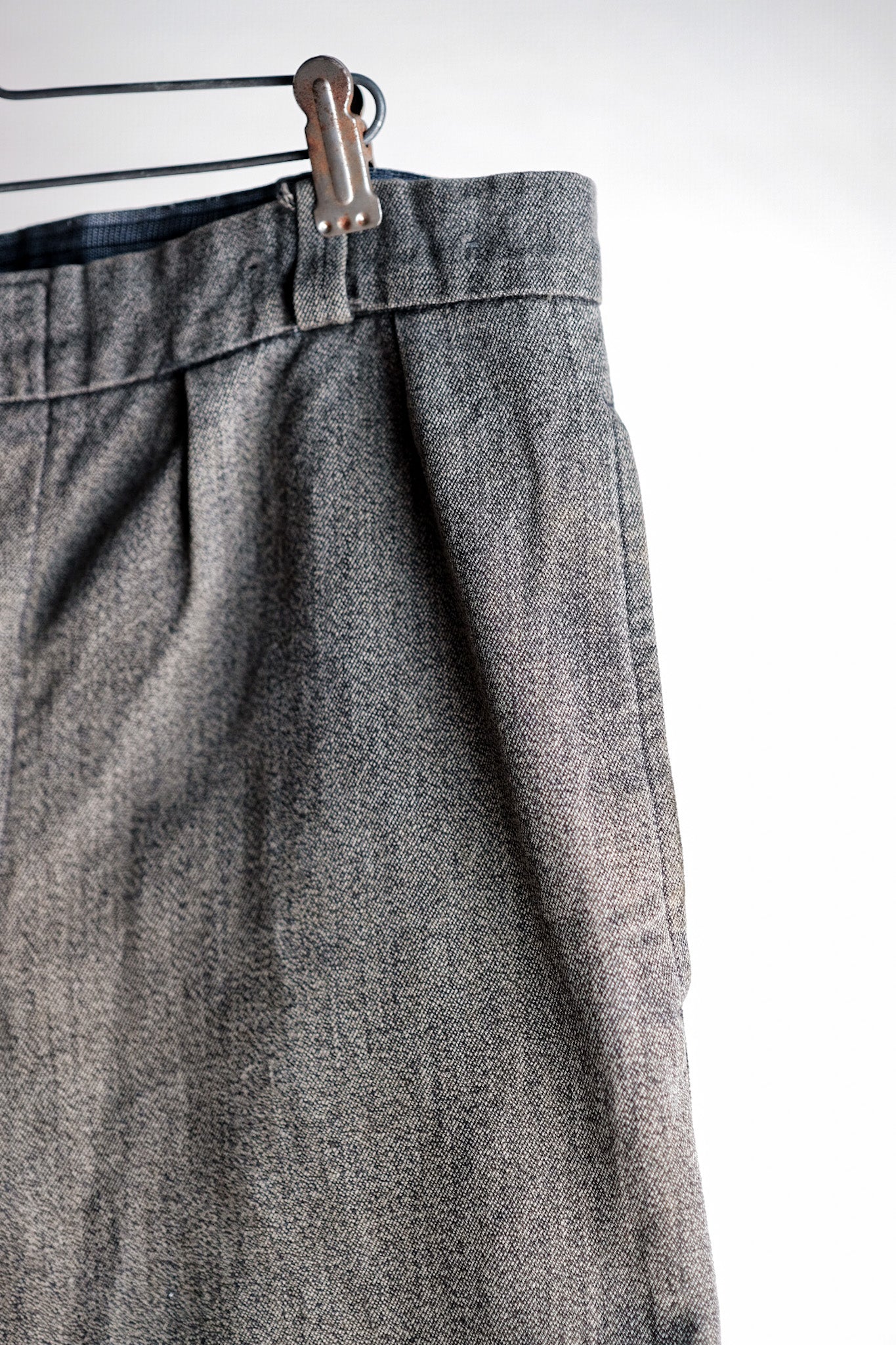 【~40's】French Vintage Black Chambray Work Pants