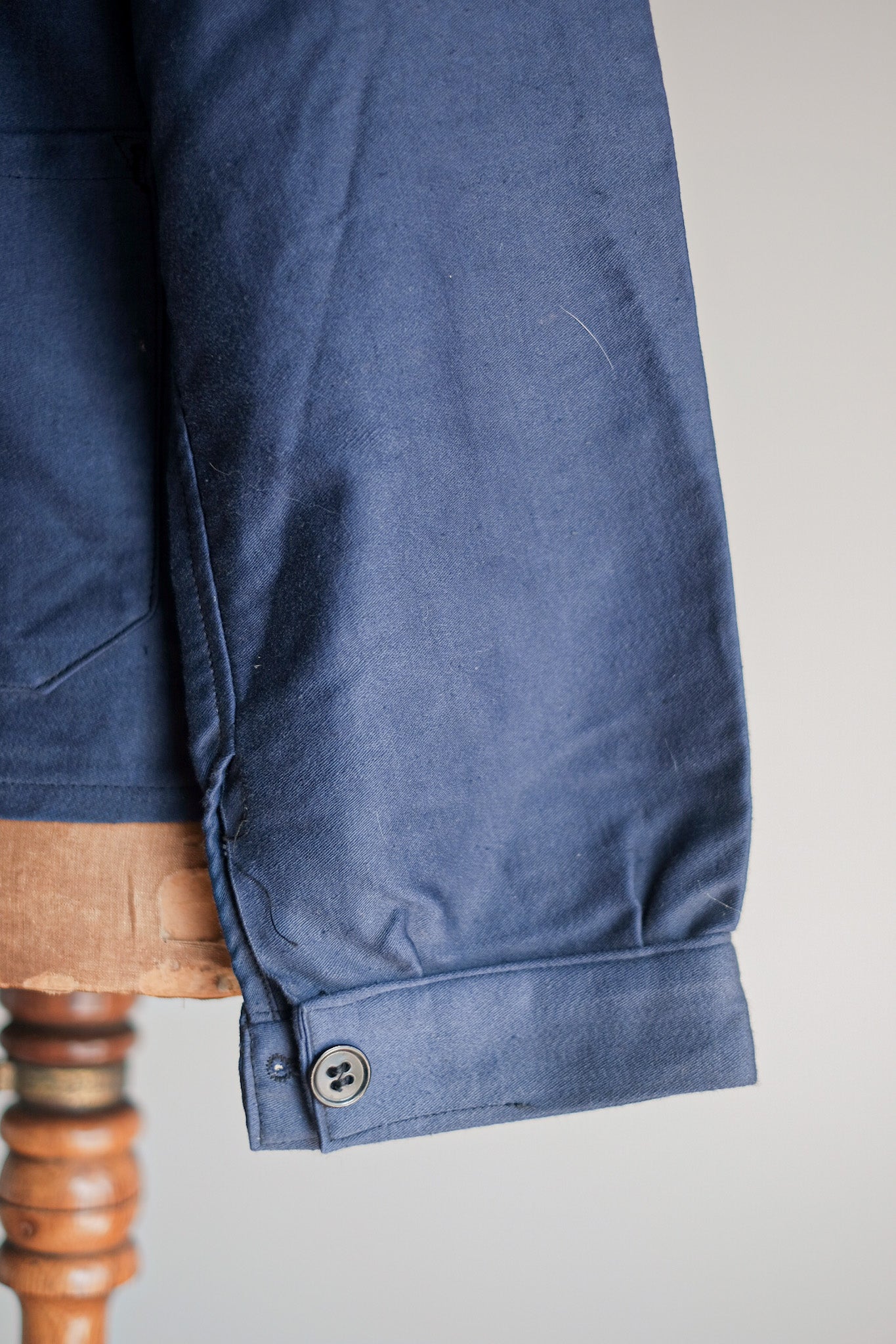【~30's】French Vintage Blue Moleskin Work Jacket "Dead Stock"
