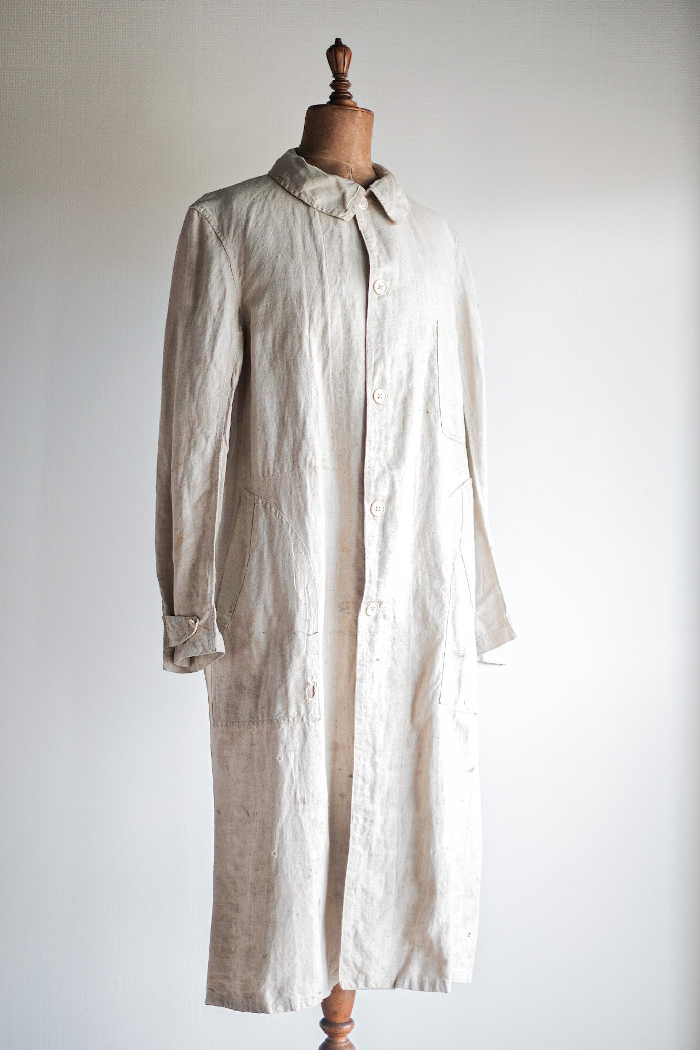 【~30's】French Vintage Linen Work Coat
