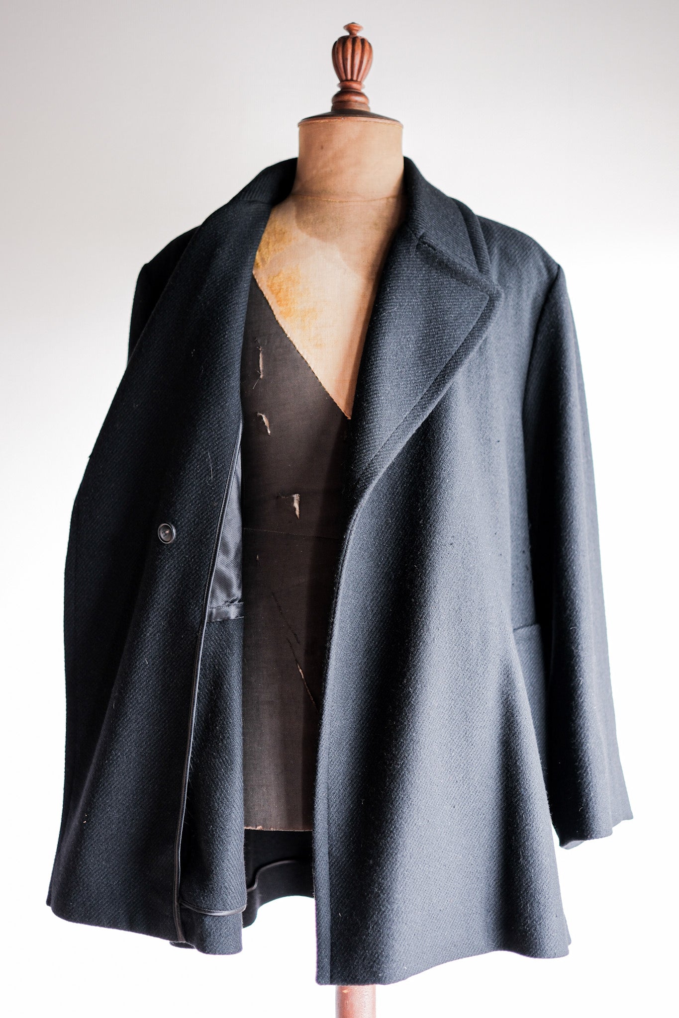 【~00's】Old Hermès Paris Cashmere Mix Wool Belted Coat by Martin Margiela