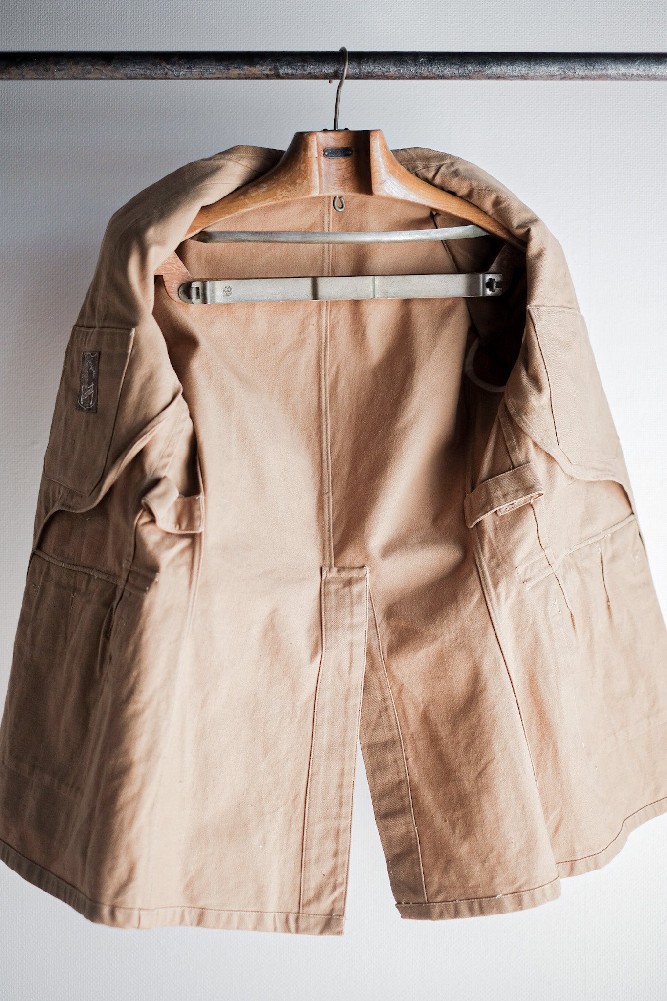 【~50's】French Vintage Cotton Linen Chino Jacket "Garally Lafayette" "Dead Stock"