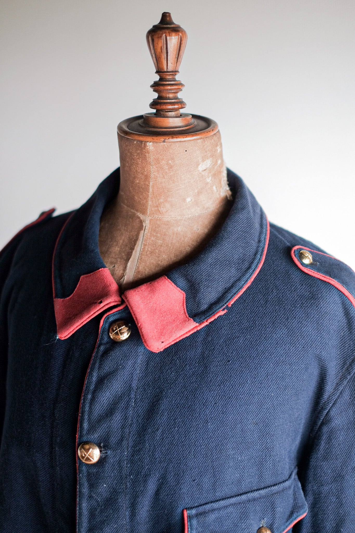 【~30's】French Vintage Indigo Cotton Twill Firefighter Jacket