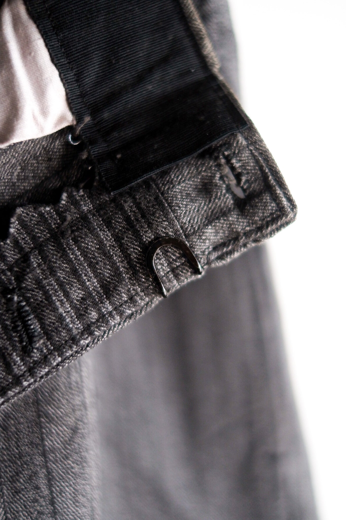 【~40's】French Vintage Salt & Pepper Cotton Striped Work Pants "Dead Stock"