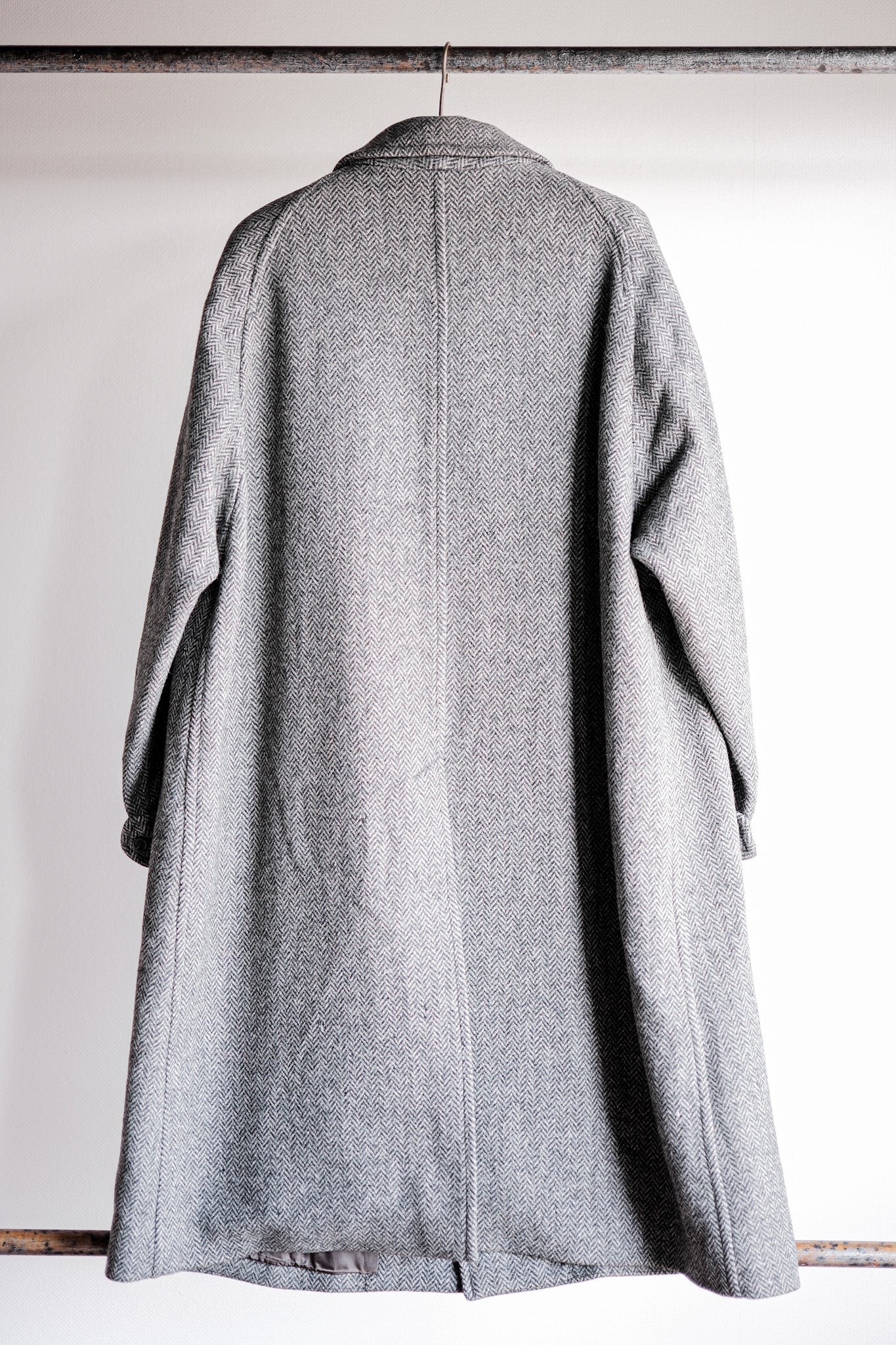 【~90's】Vintage Burberry's Single Raglan Balmacaan Coat Size.54REG "SHETLAND TWEED"