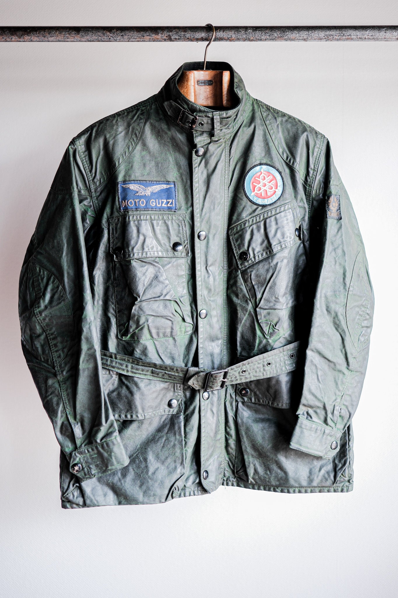 【~60's】Vintage Belstaff Green Waxed Jacket With Patches Size.36 “TRIALMASTER"