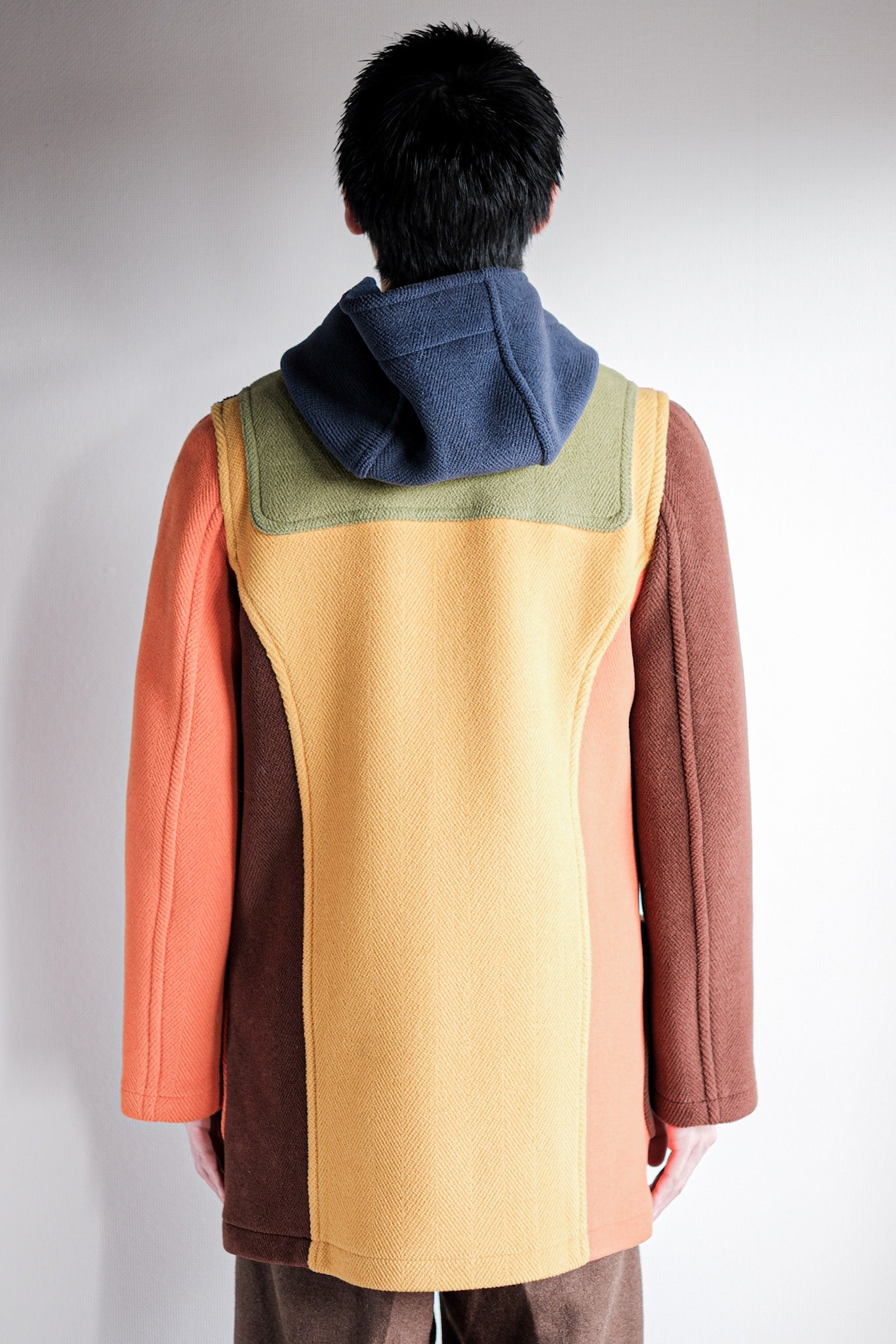 【~90's】Old INVERTERE Crazy Pattern Wool Duffle Coat "Moorbrook"