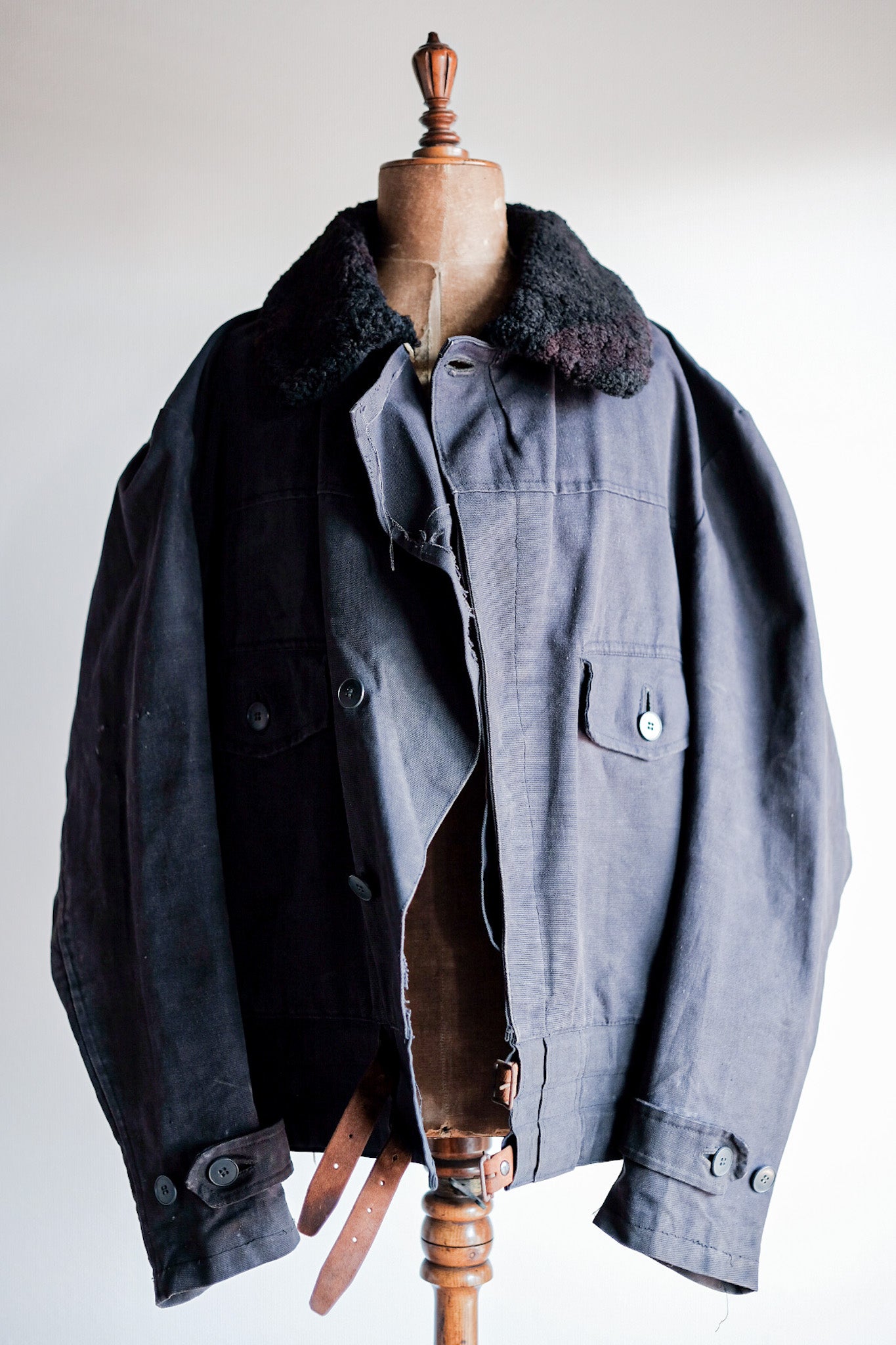 【~50’s】Swedish Army Motorcycle Jacket “Black Color”