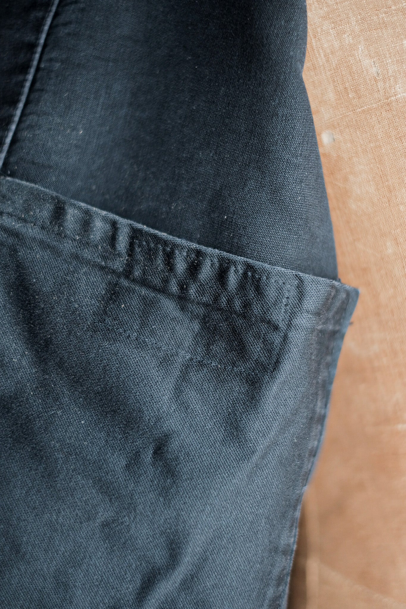 【~50's】French Vintage Black Moleskin Work Jacket