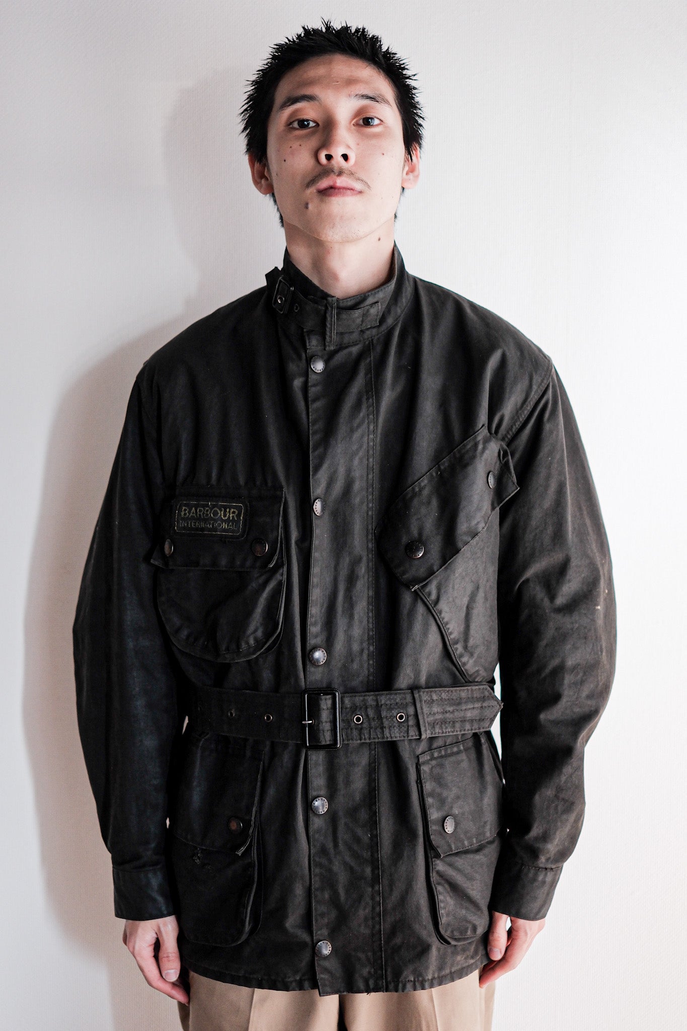 【~80's】Vintage Barbour "INTERNATIONAL SUIT" With Liner 2 Crest Size.40
