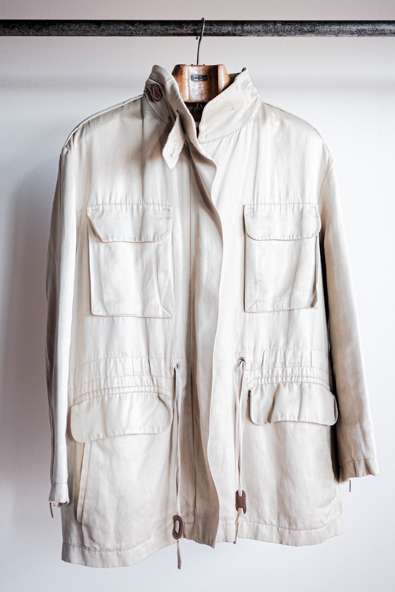 【~00's】Old Hermès Paris Linen Jacket by Martin Margiela Size.42