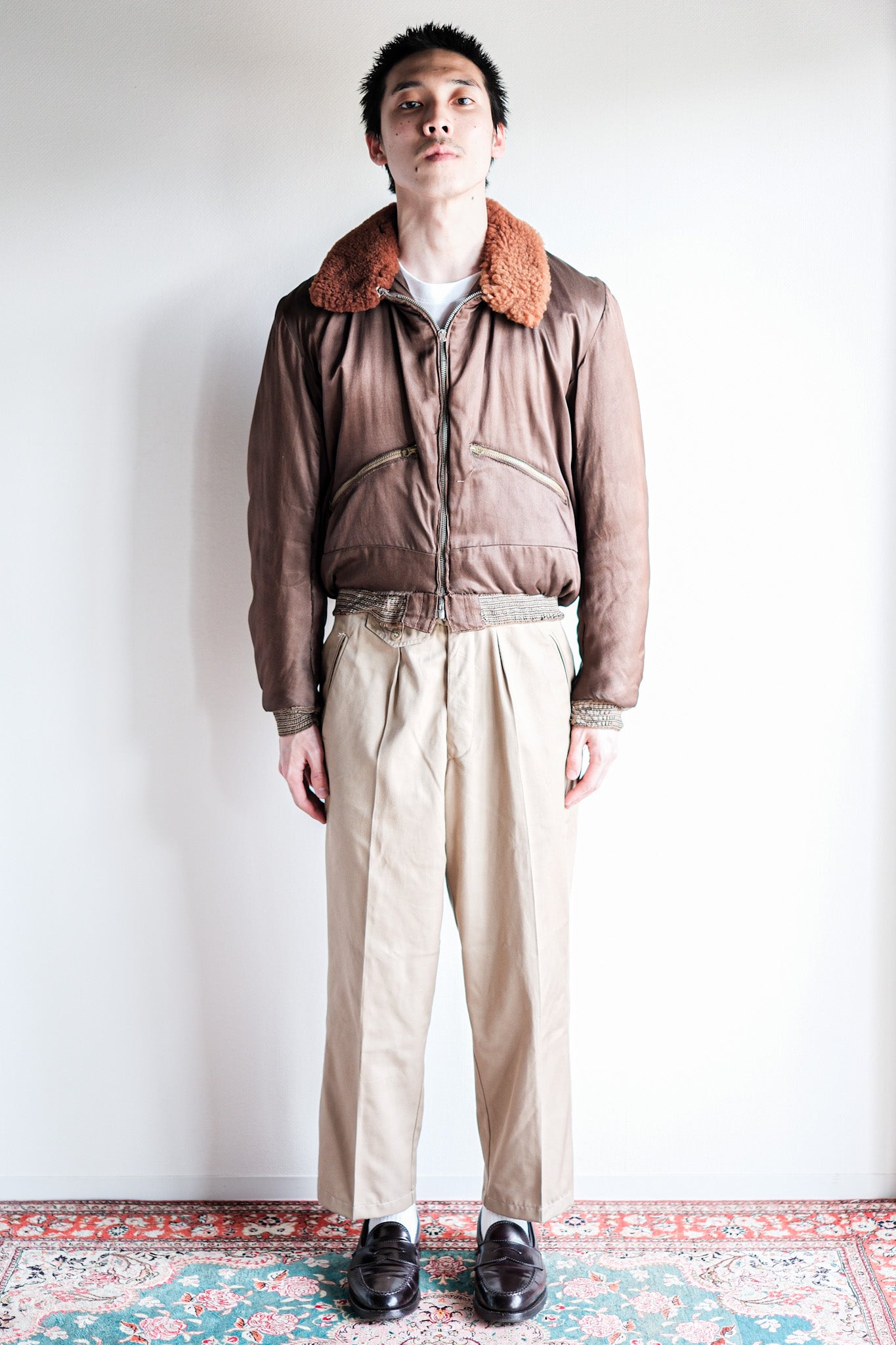 【~40’s】WW2 Royal Air Force Sidcot Suit Liner Jacket Size.3