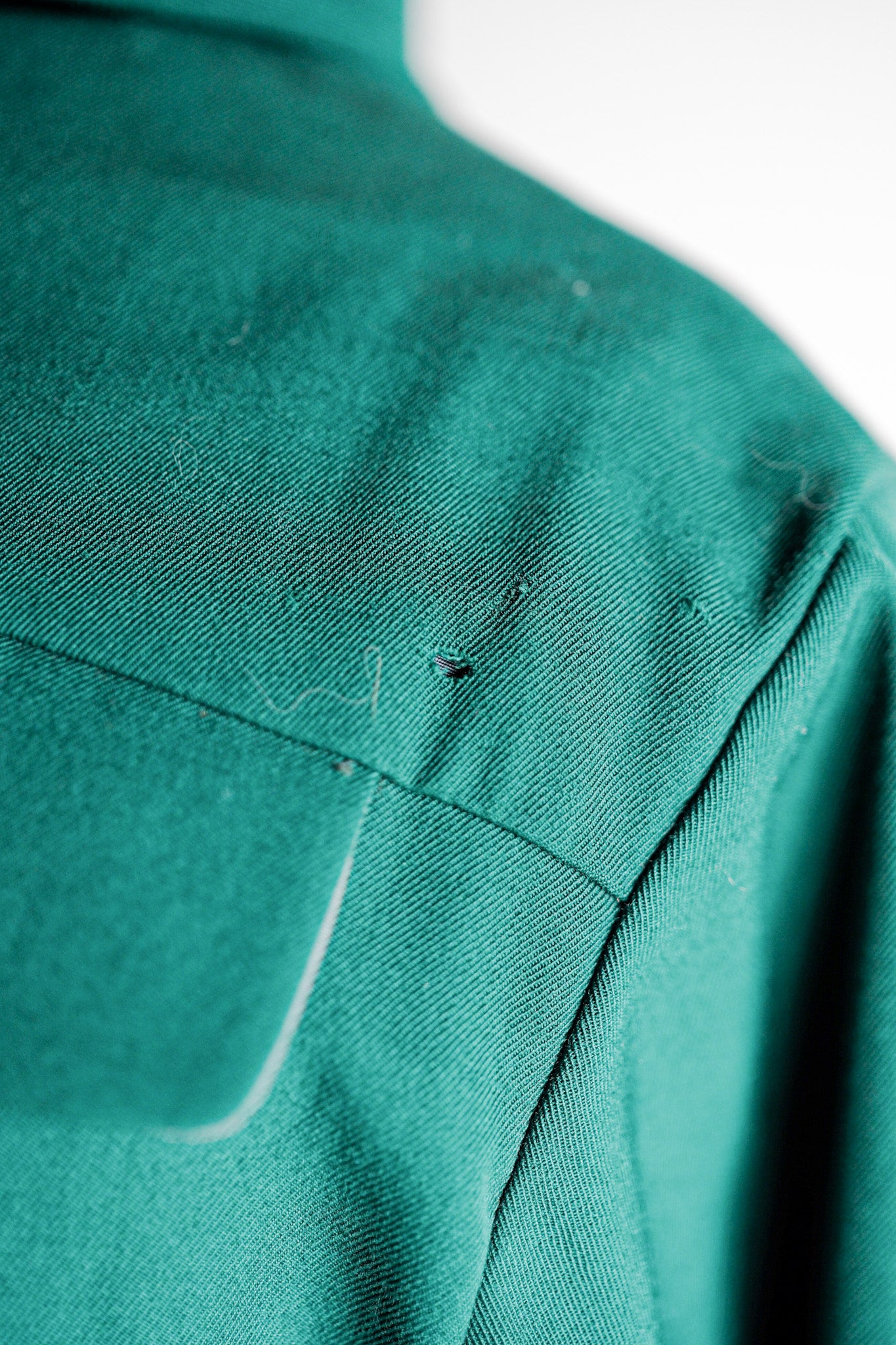 【~50's】French Vintage Green Wool Rayon Hooded Jacket "Dead Stock"