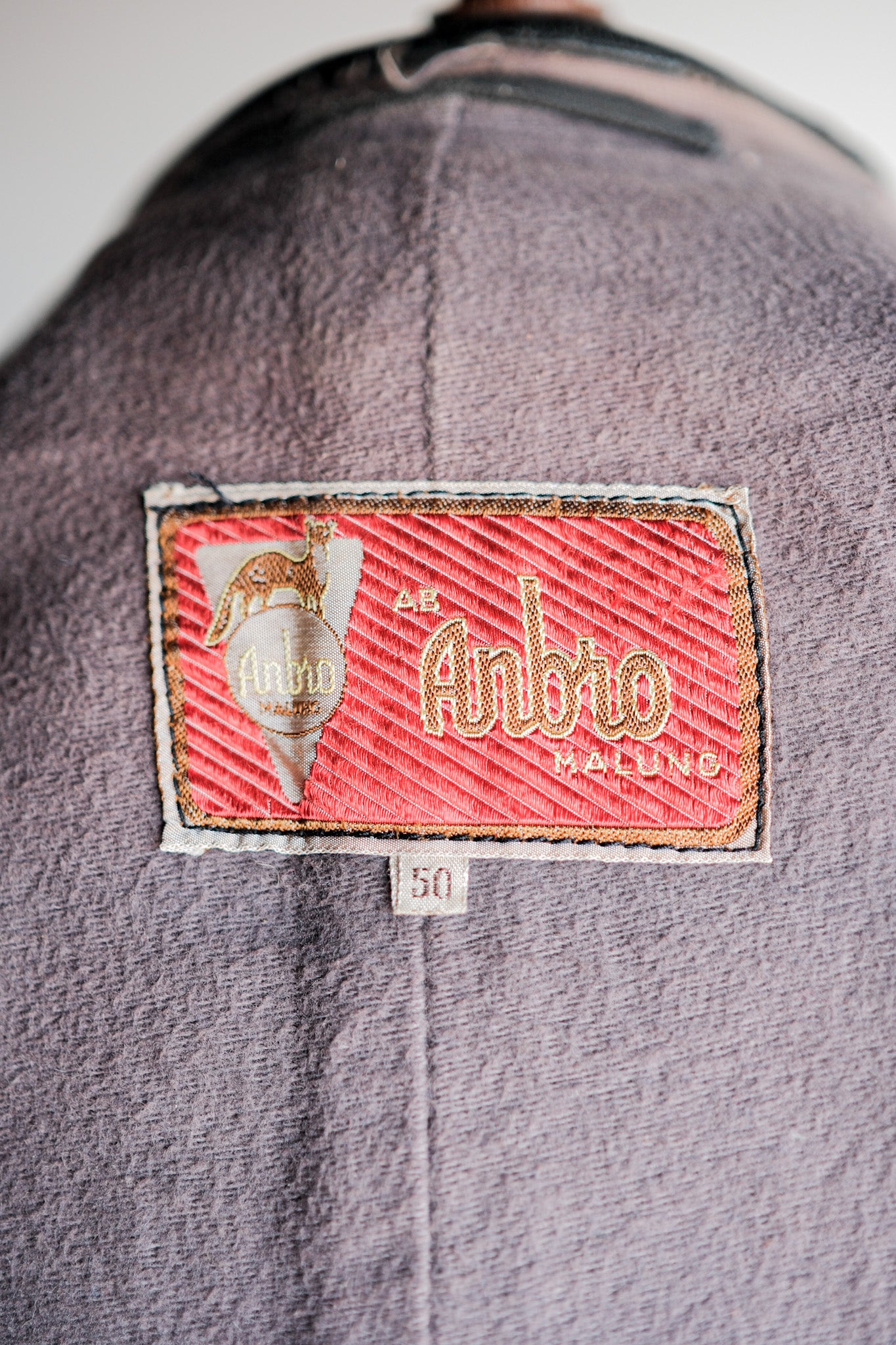 【~40's】Swedish Vintage Double Breasted Leather Jacket