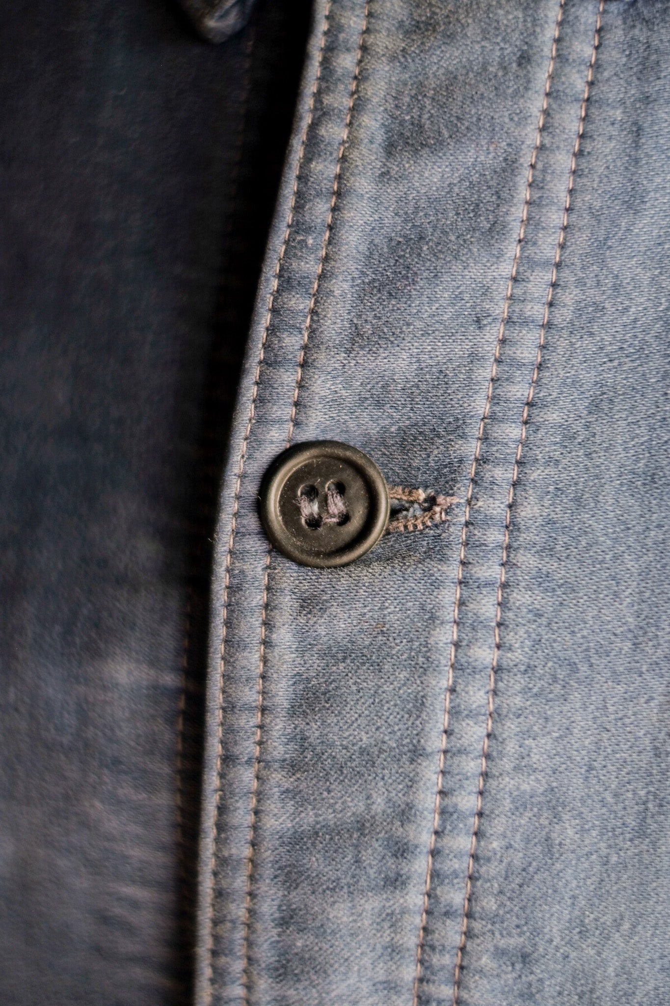 【~40's】French Vintage Blue Moleskin Work Jacket
