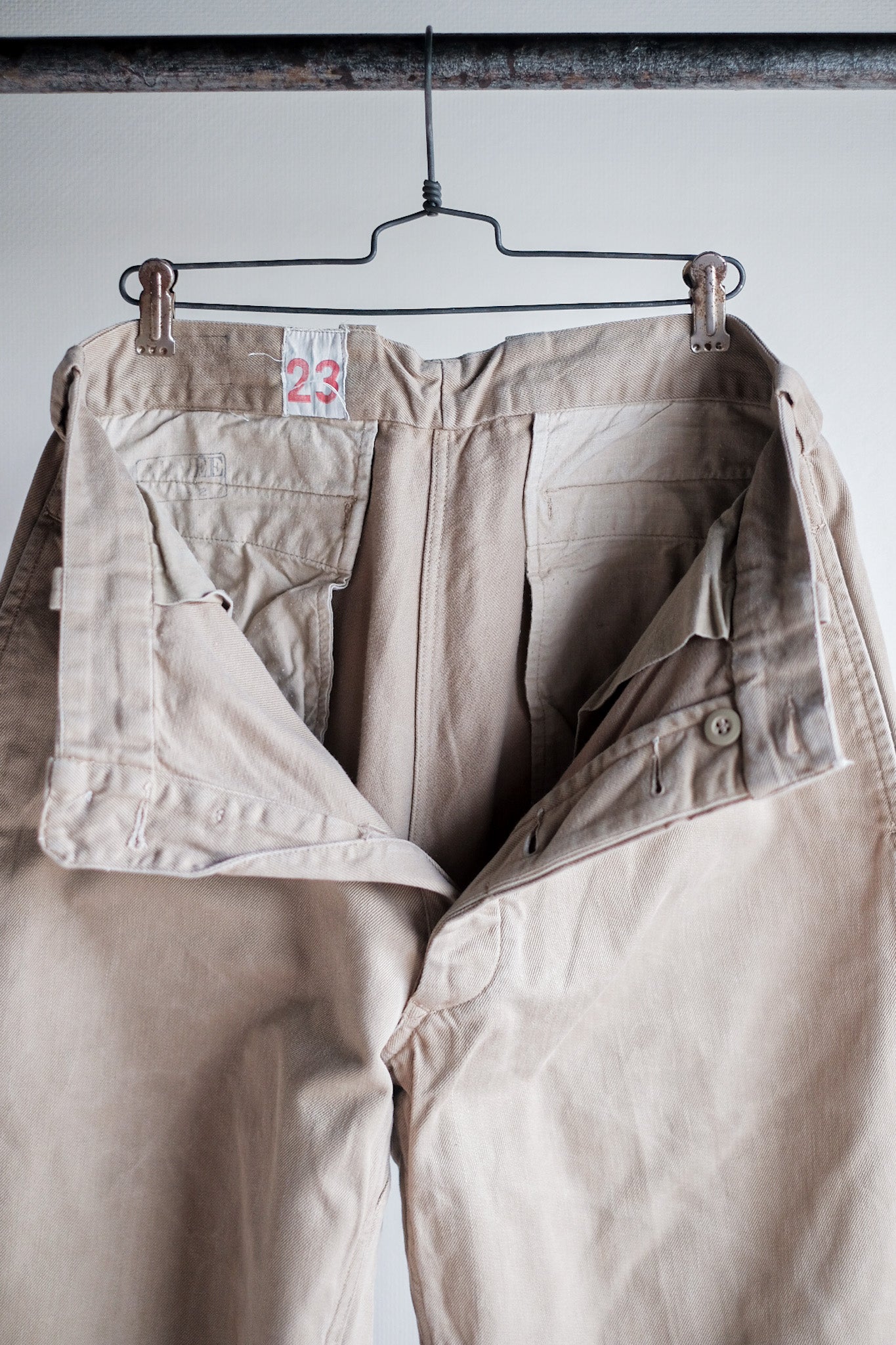 【~60's】French Army M52 Chino Trousers Size.23