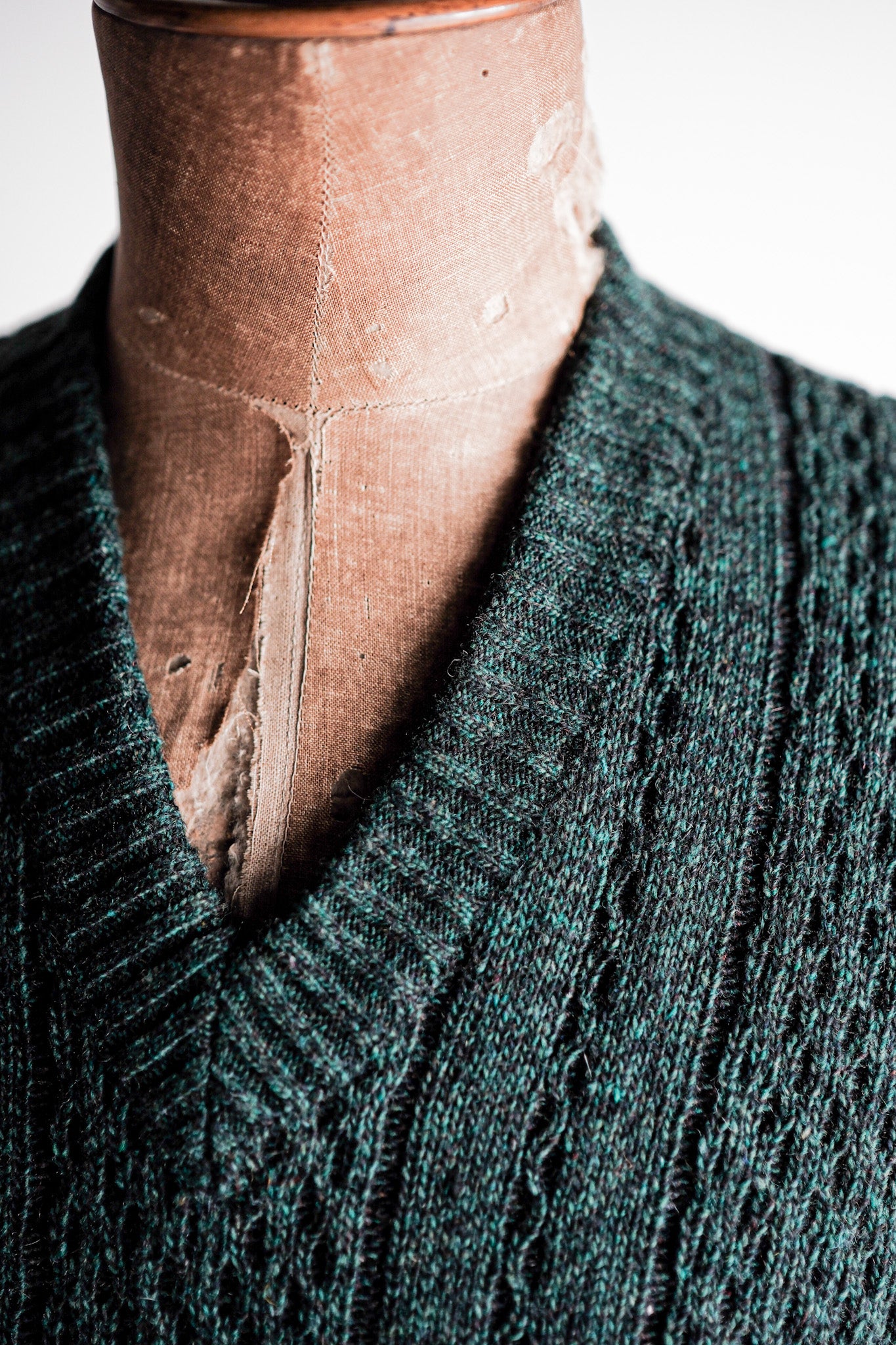 【~60's】French Vintage V-neck Wool Sweater "Dead Stock"