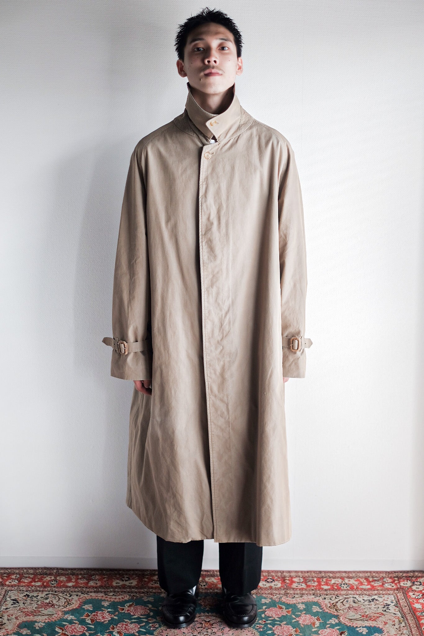 【~80's】Vintage Burberry's Single Raglan Rider Coat C100