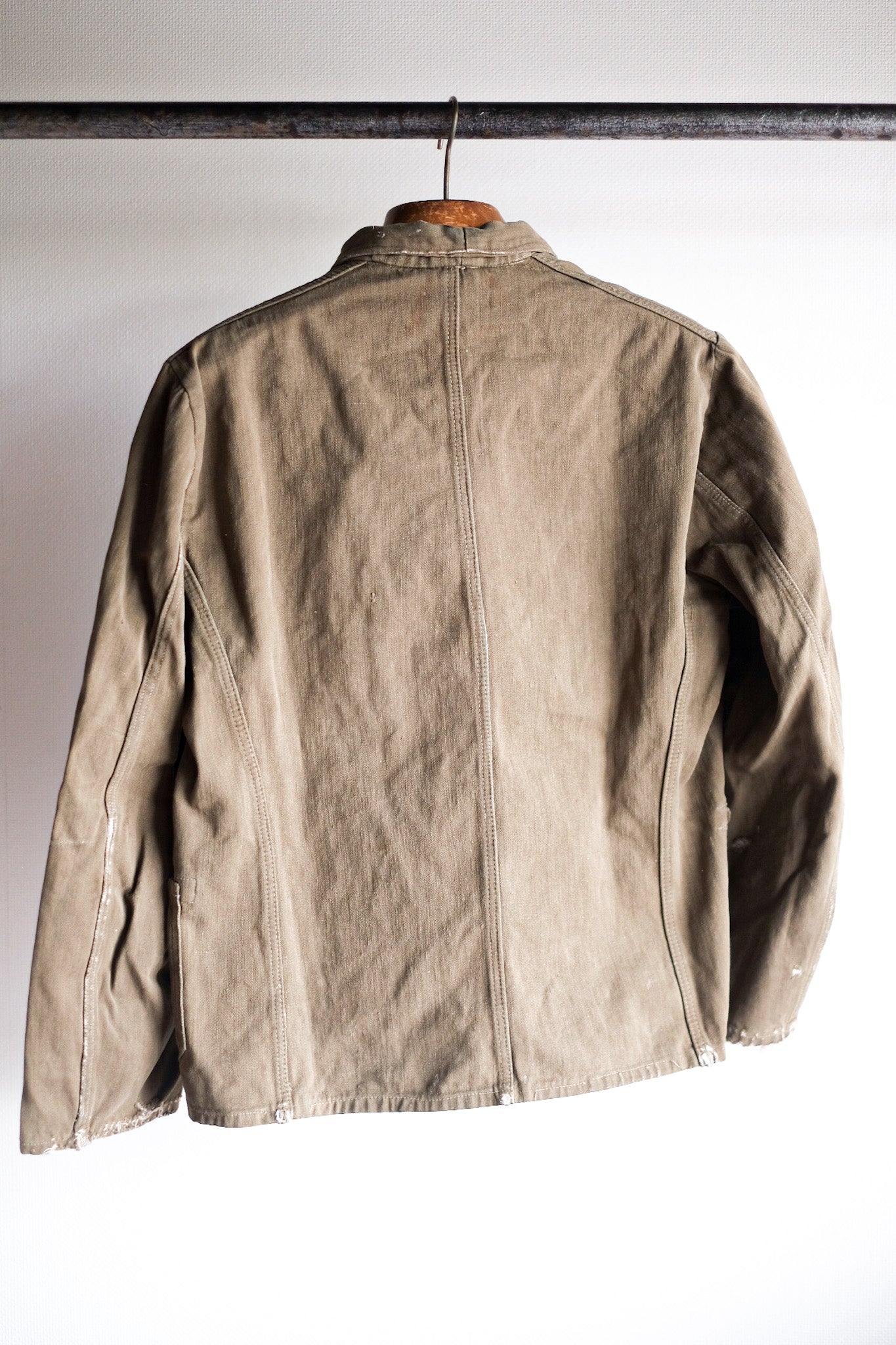 【~30's】German Vintage Green Cotton Work Jacket