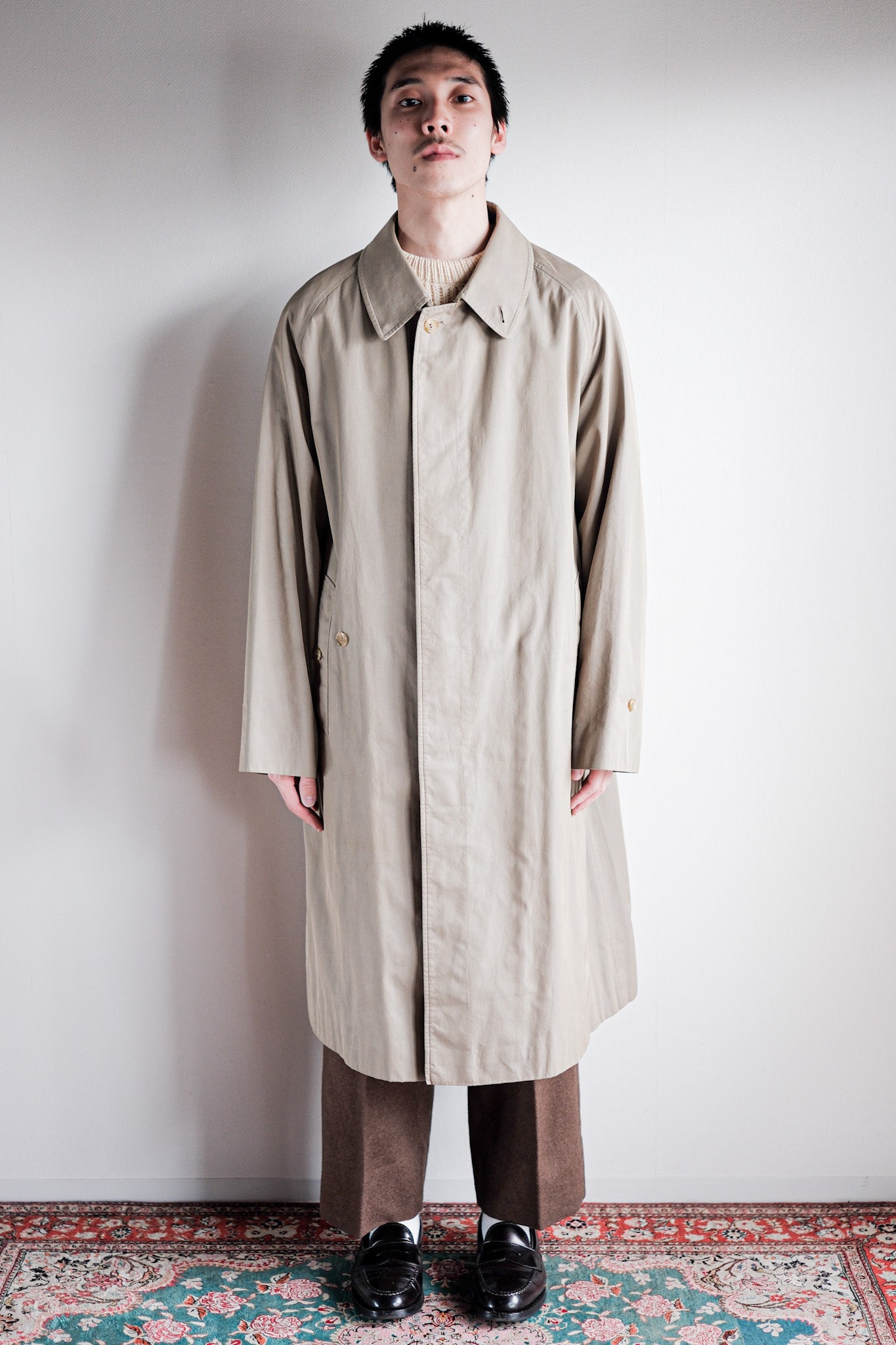 【~80's】Vintage Burberry's Single Raglan Balmacaan Coat C100 Size.48REG