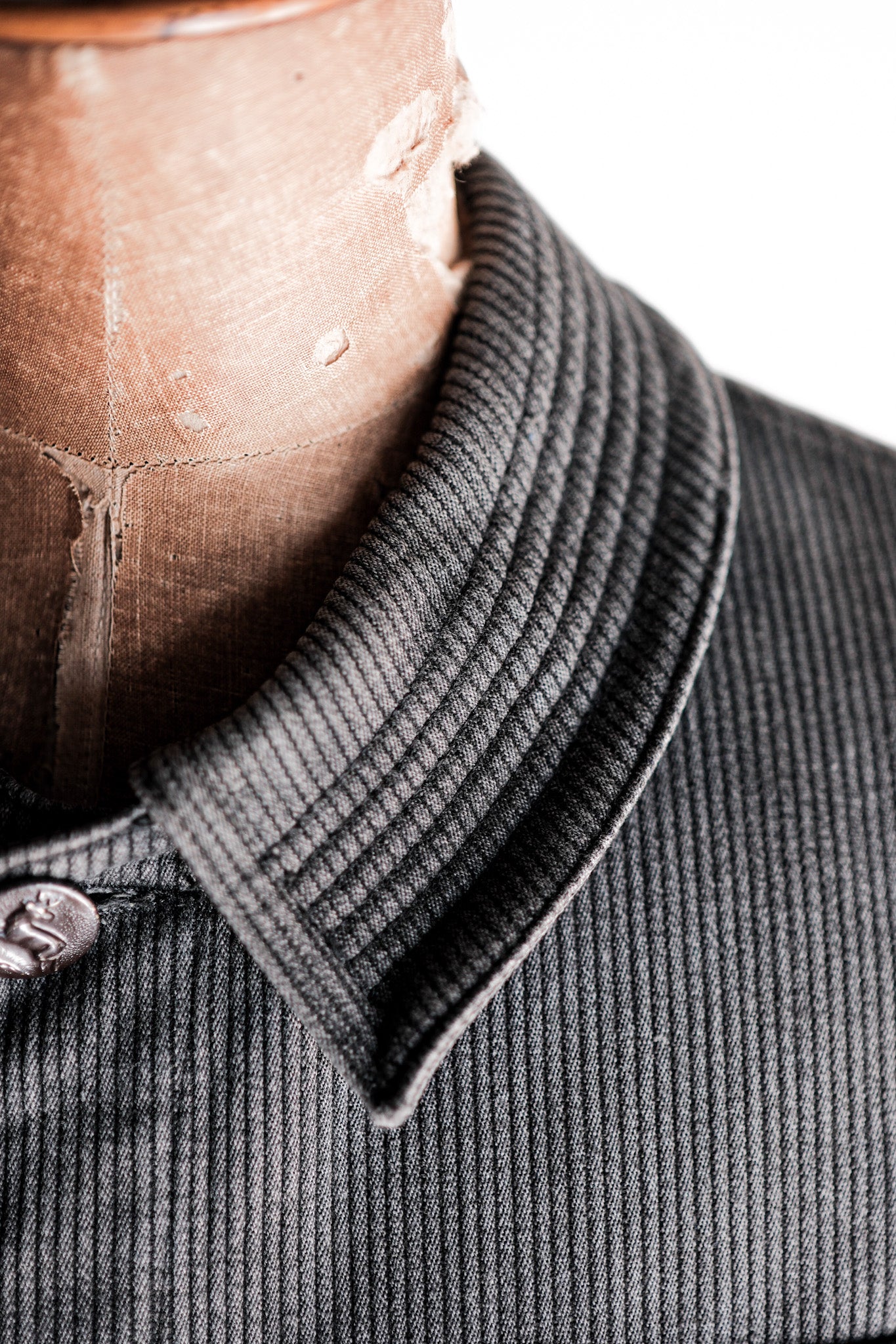 【~50's】French Vintage Gray Cotton Pique Hunting Jacket