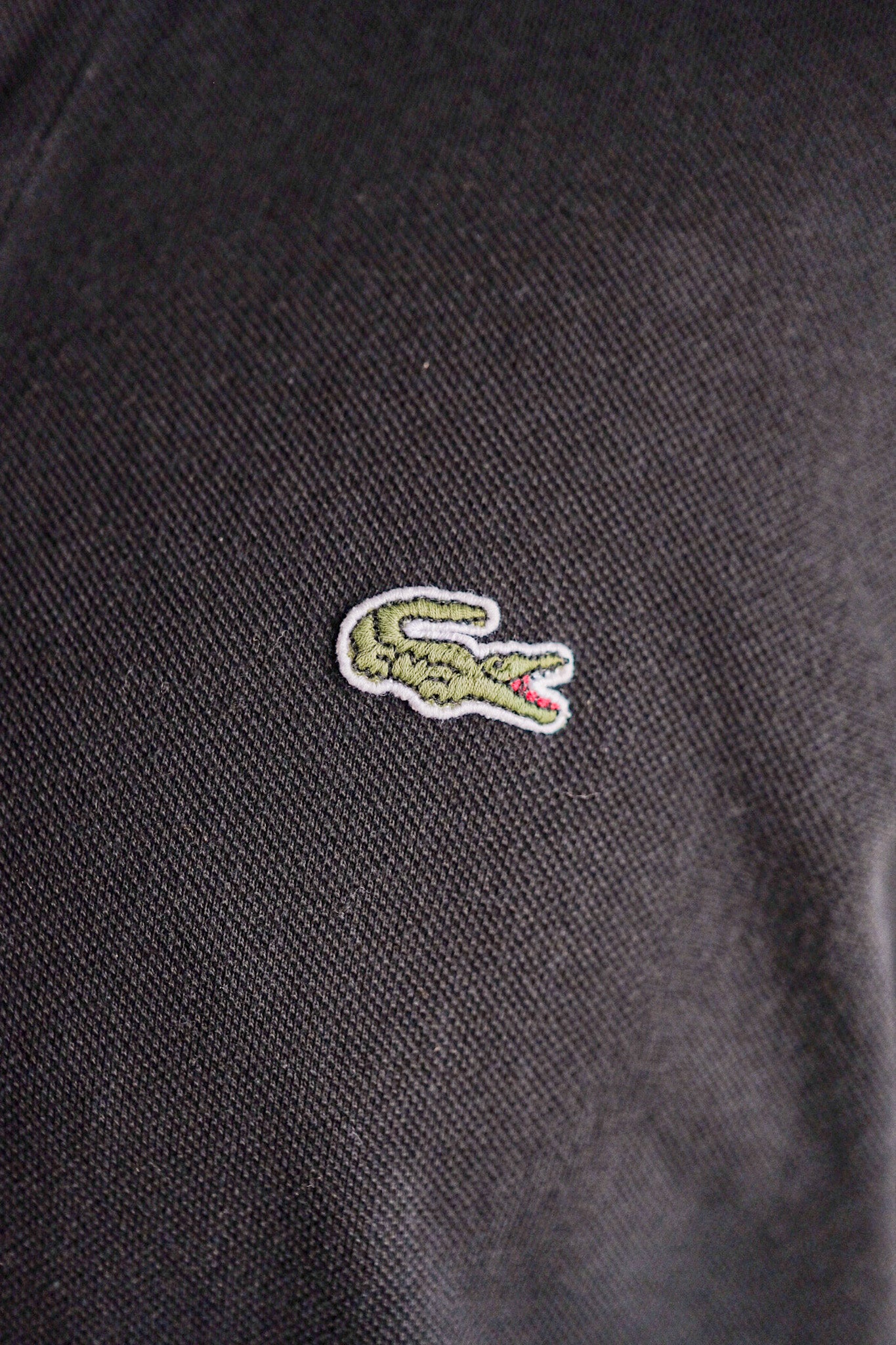 【~80's】CHEMISE LACOSTE L/S Polo Shirt Size.5 "Black"