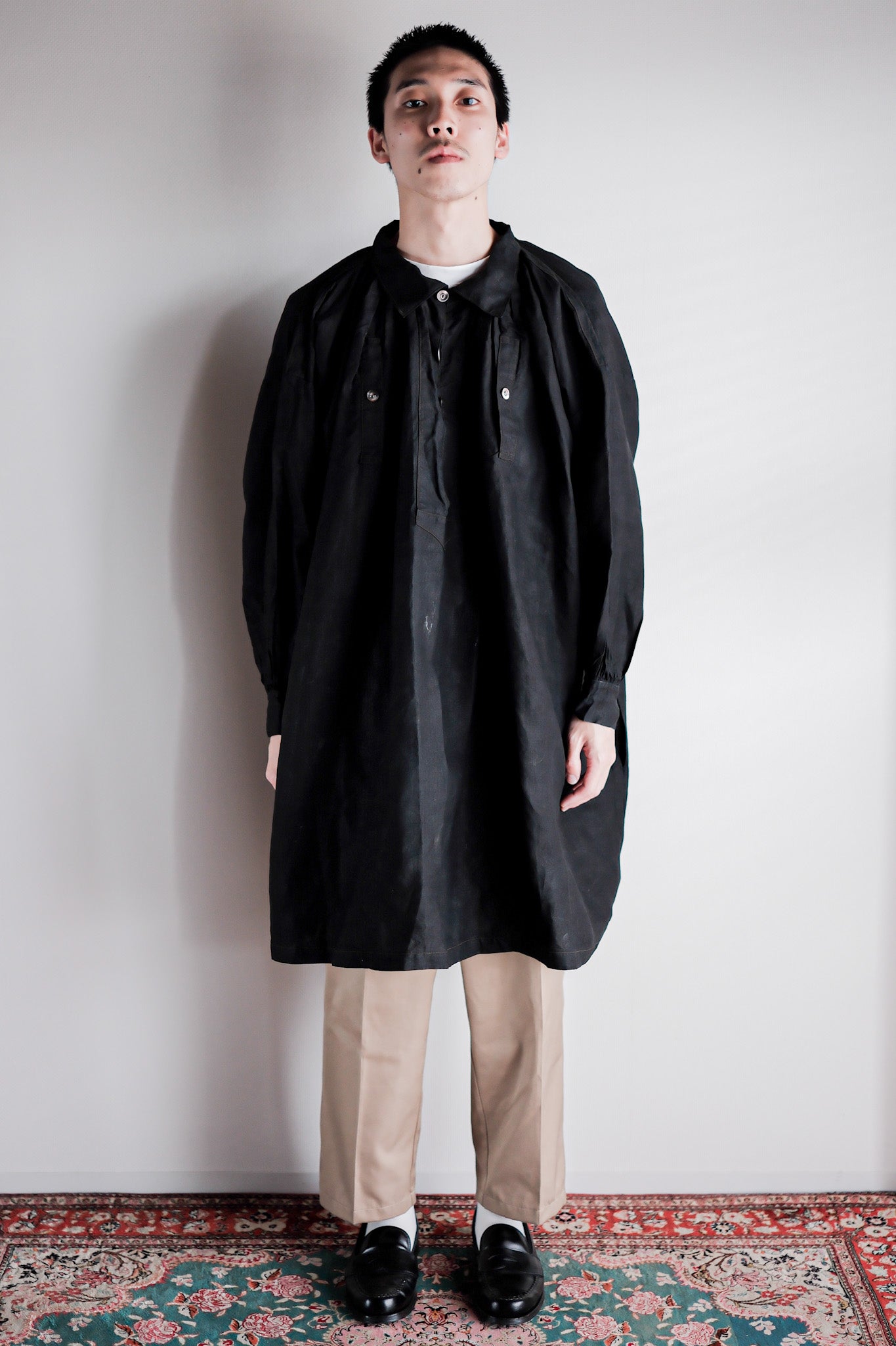 【Early 20th C】French Antique Indigo Linen Smock "Biaude"