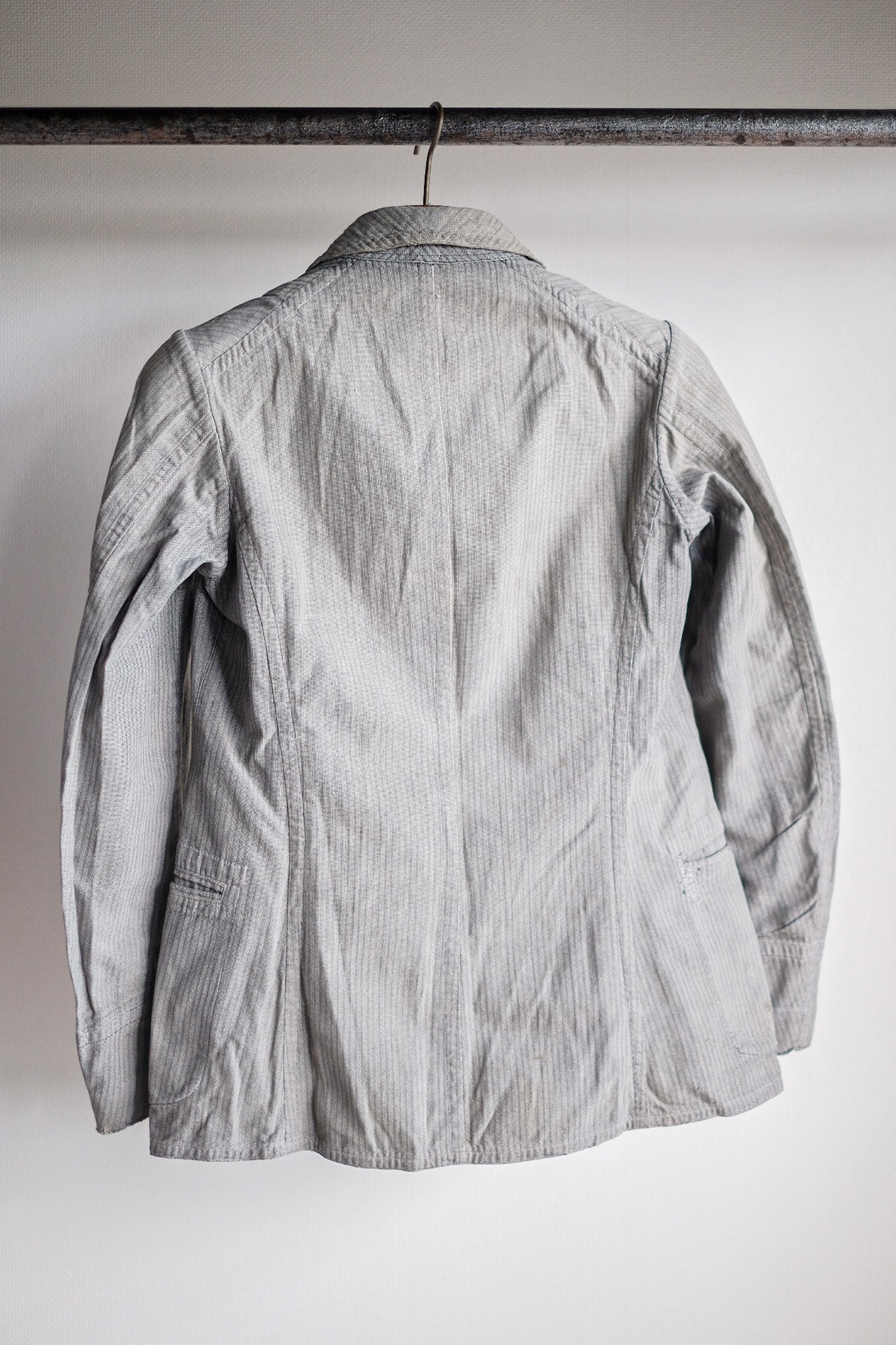 【~10's】French Antique Chambray Striped Sack Jacket