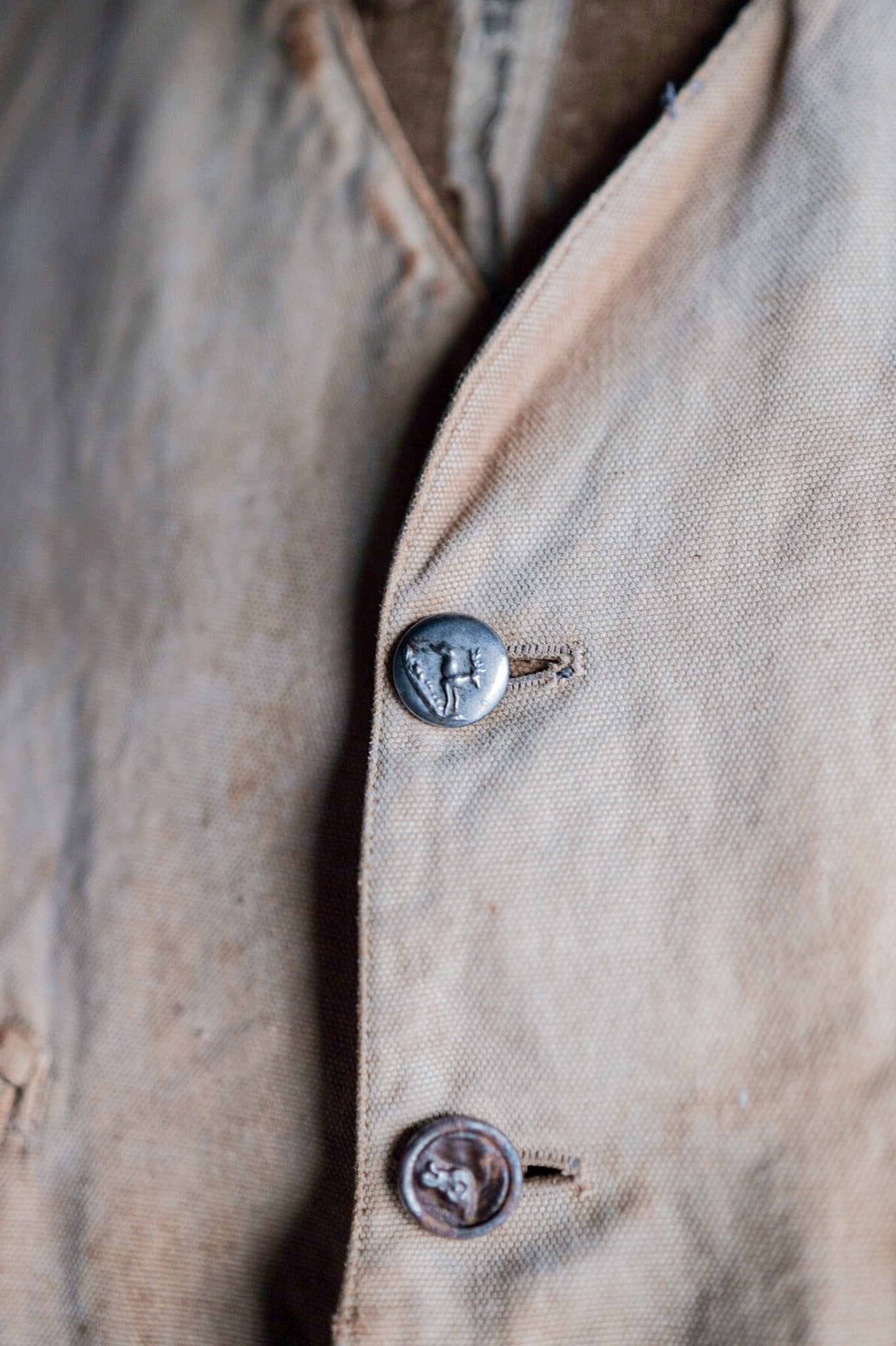 【~30's】French Vintage Cotton Hunting Gilet