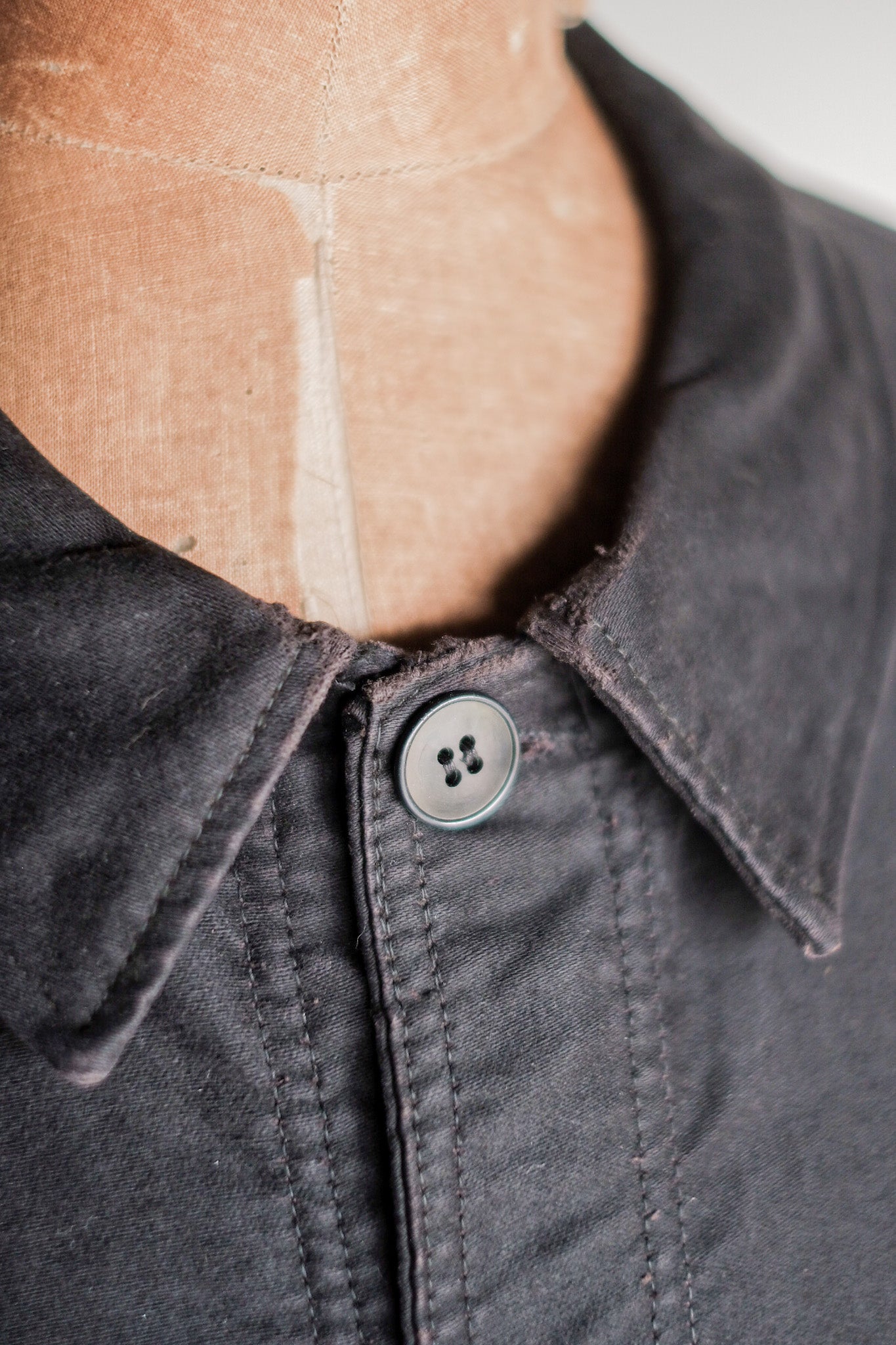 【~60's】French Vintage Black Moleskin Work Jacket