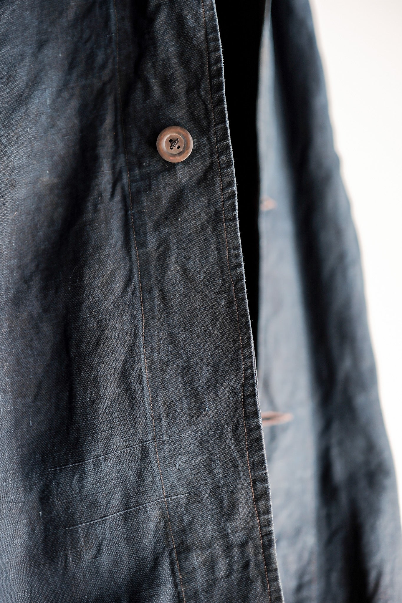 【Early 20th C】French Antique Indigo Linen Maquignon Coat
