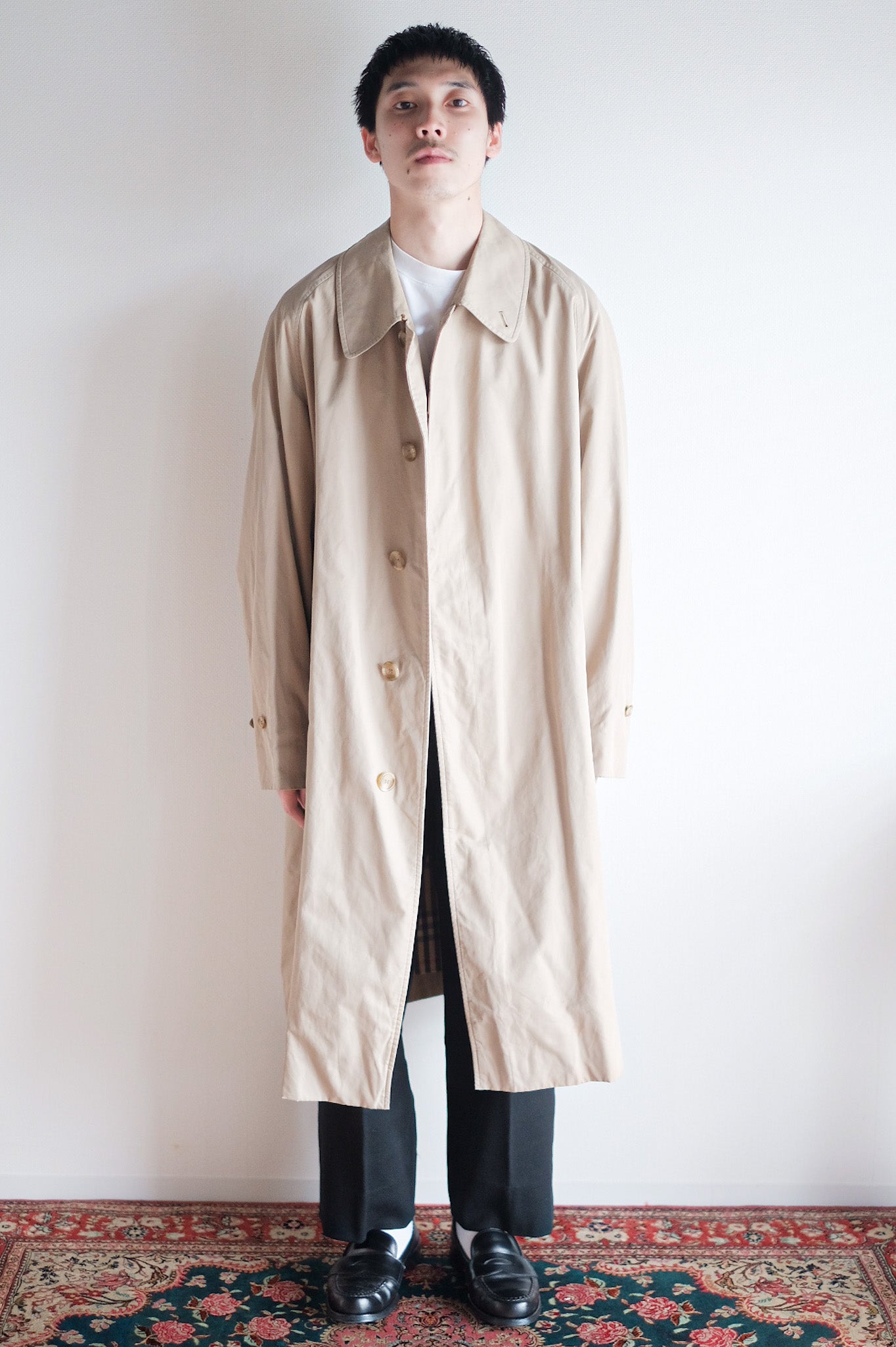 【~70's】Vintage Burberry Single Raglan Balmacaan Coat C100