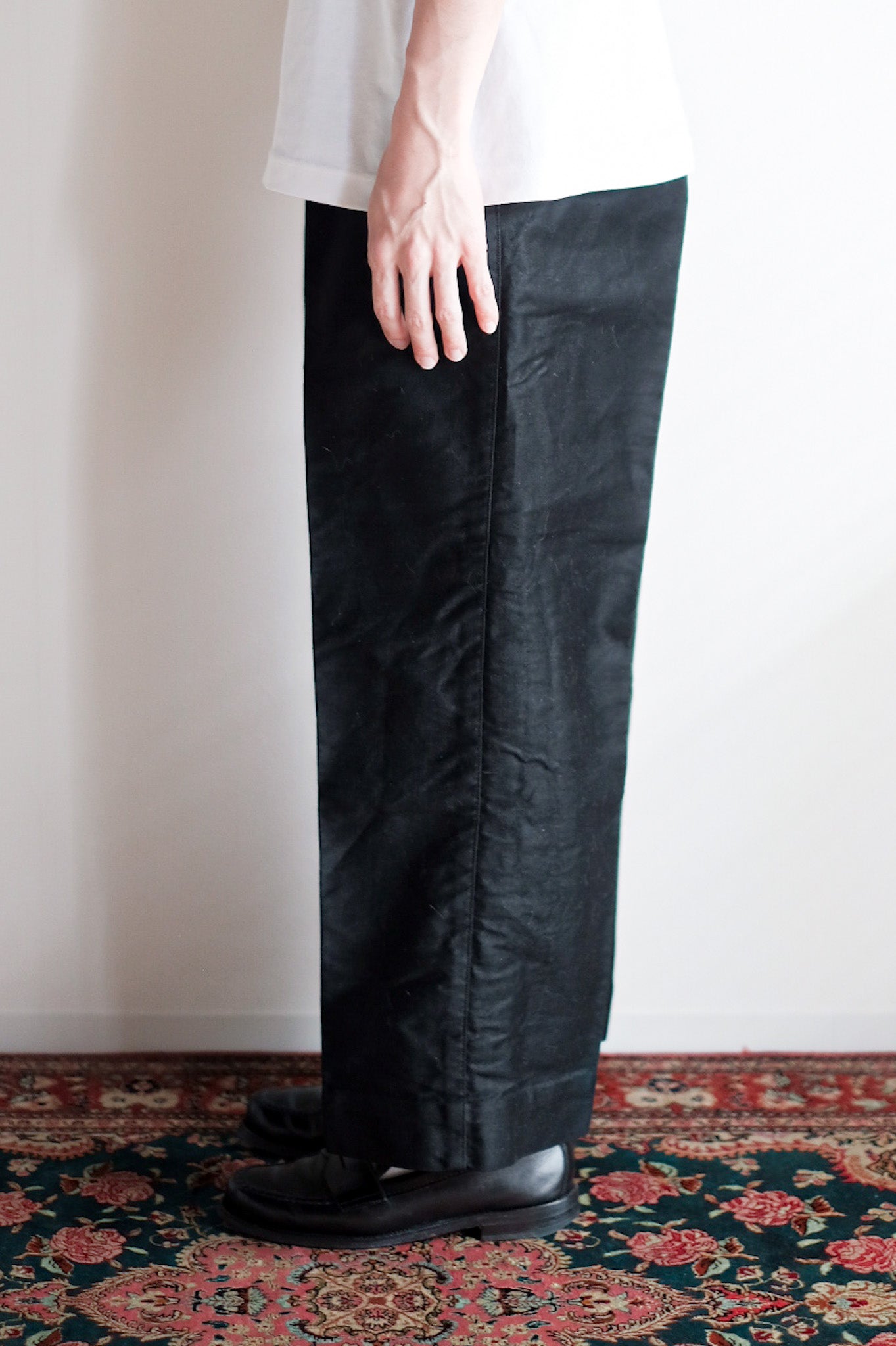 【~40's】French Vintage Black Moleskin Work Pants "Dead Stock"