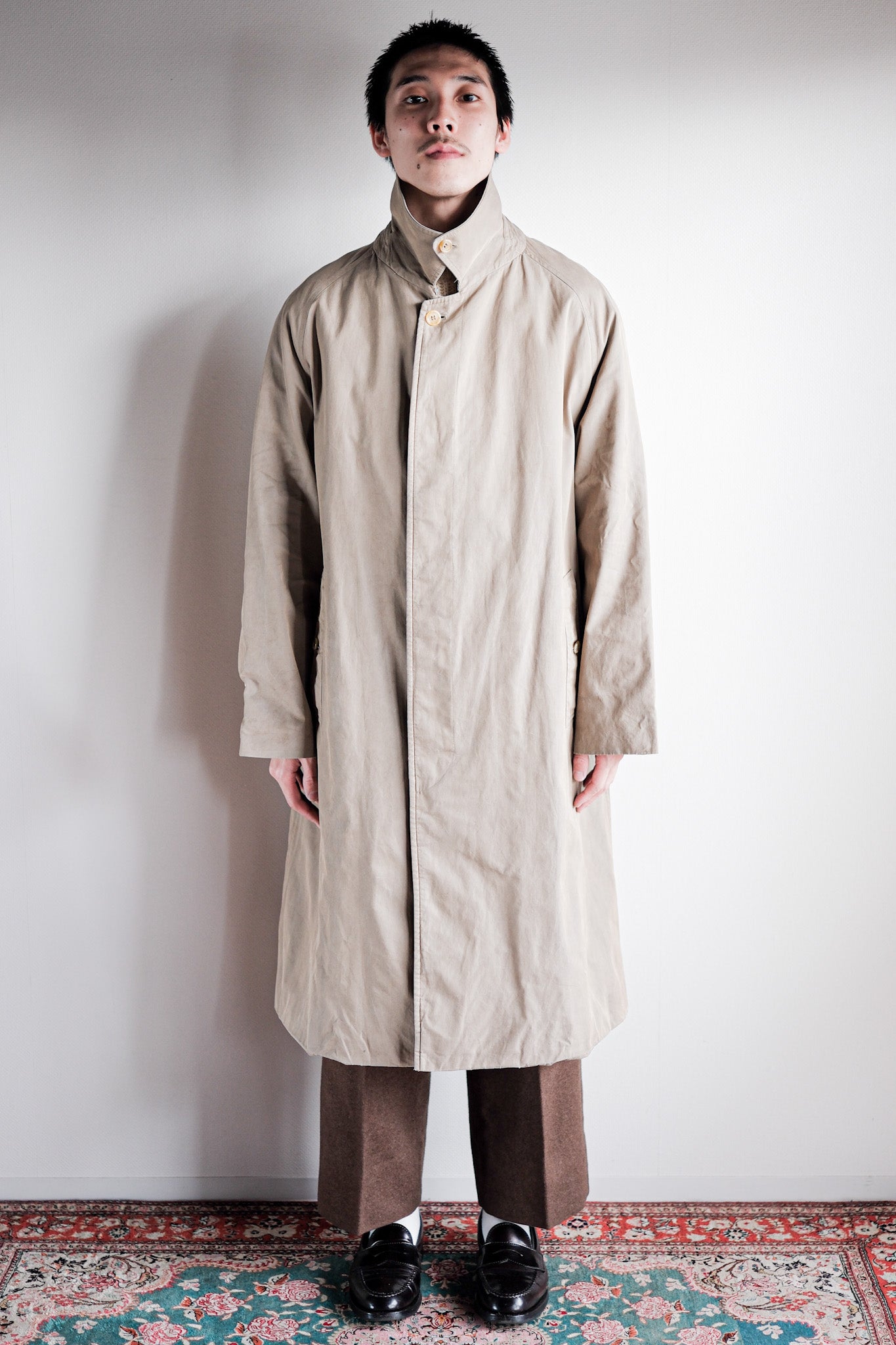 【~80's】Vintage Burberry's Single Raglan Balmacaan Coat C100 Size.48REG