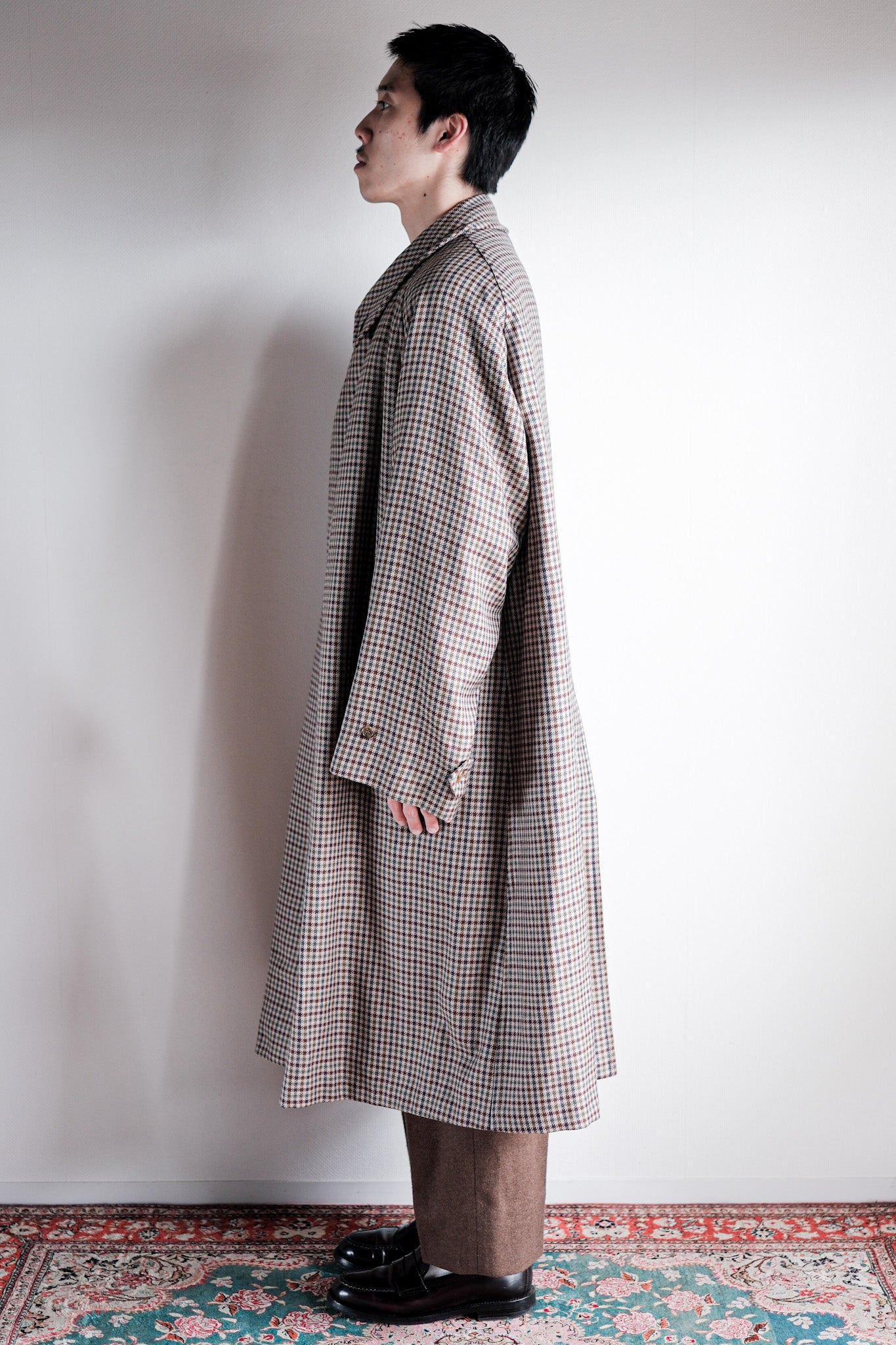 【~80's】Vintage Burberry's Single Raglan Wool Balmacaan Coat Size.56REG