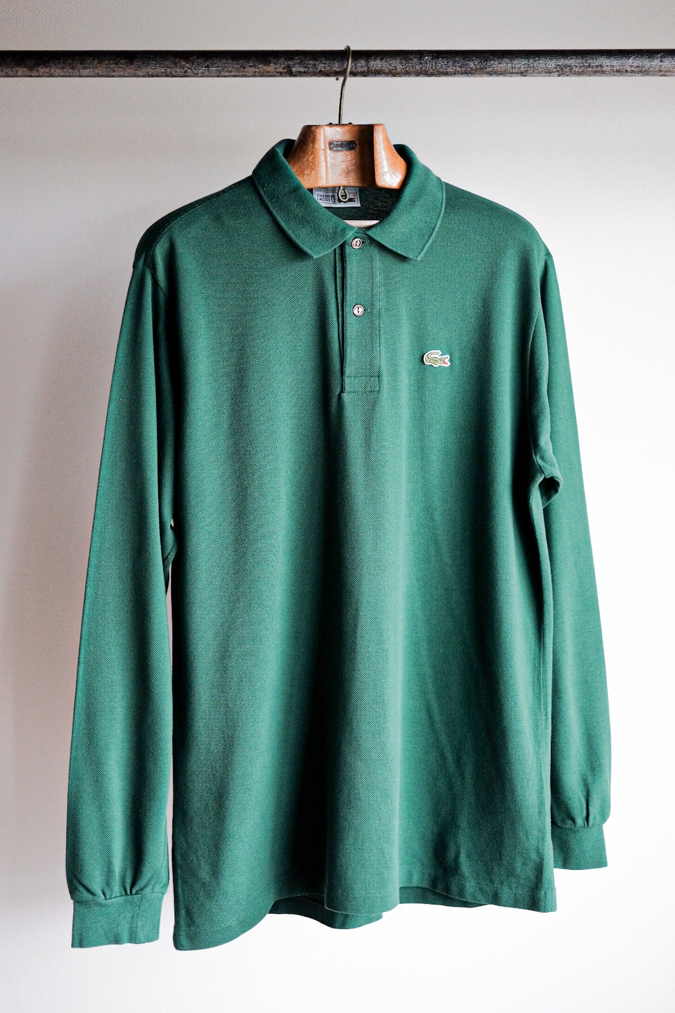 【~80's】CHEMISE LACOSTE L/S Polo Shirt Size.5 "Forest Green"