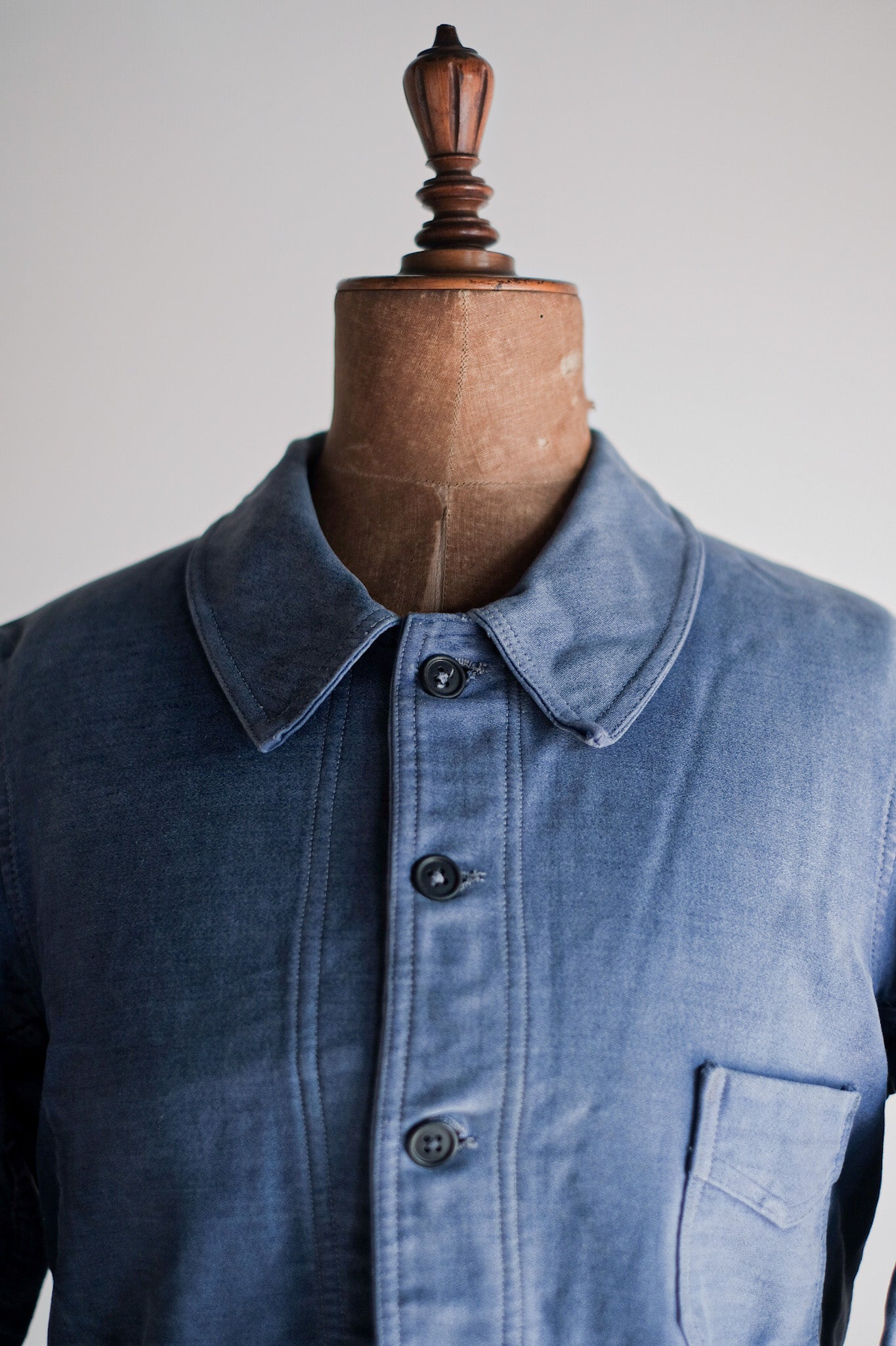 【~40's】French Vintage Blue Moleskin Work Jacket