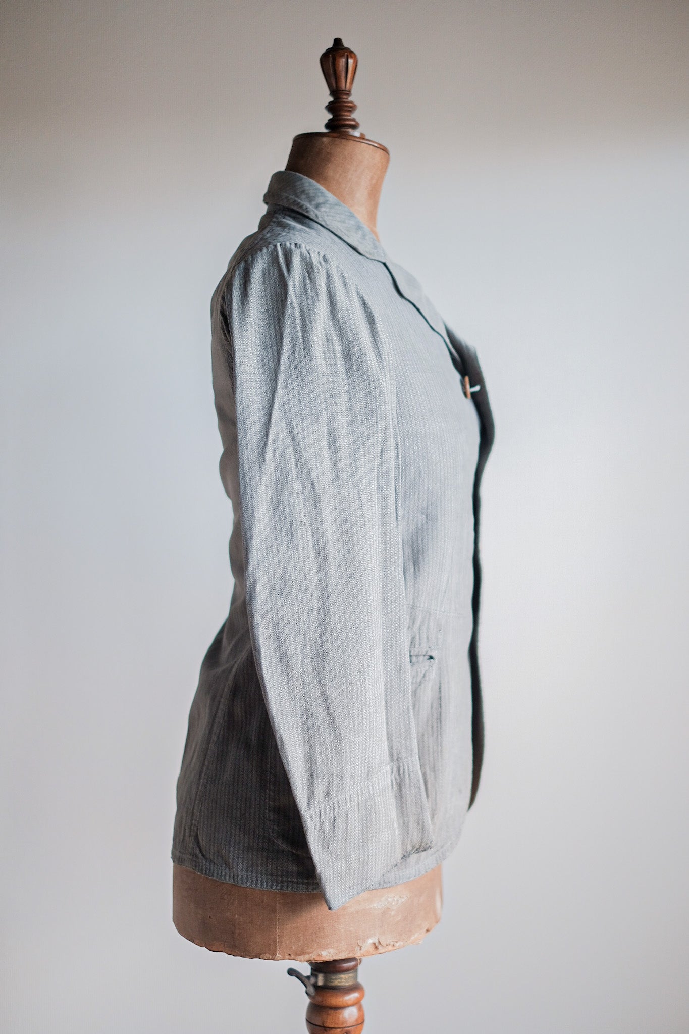 【~10's】French Antique Chambray Striped Sack Jacket