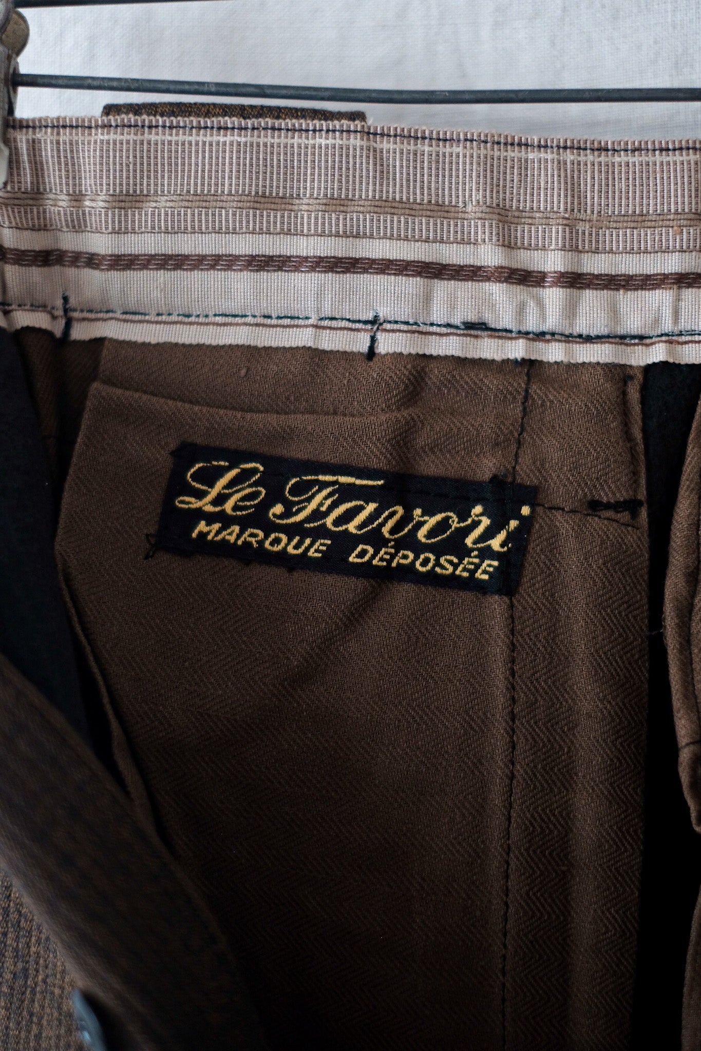 【~50's】French Vintage Brown Cotton Pique Work Pants "Dead Stock"