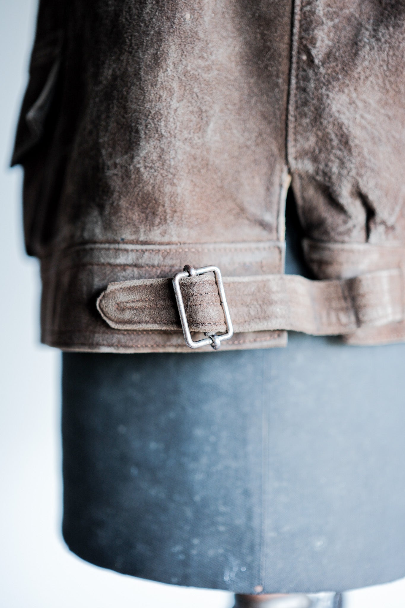 【~30’s】French Vintage Suede Leather Cyclist Jacket