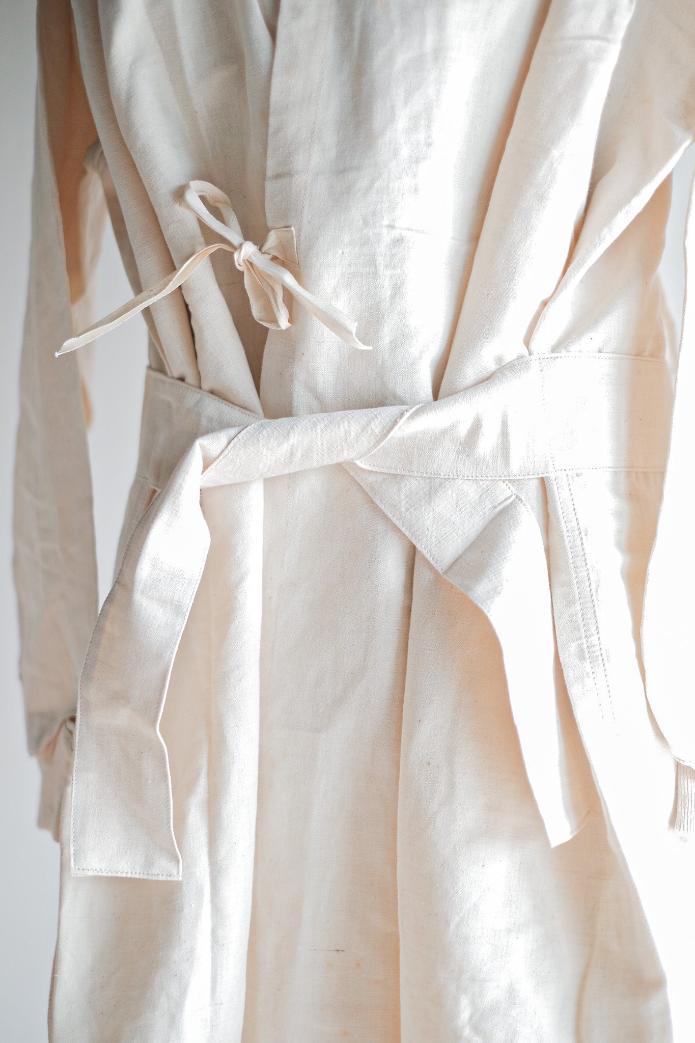 【~50's】French Army Surgeon Linen Coat Hospital Military "Dead Stock"