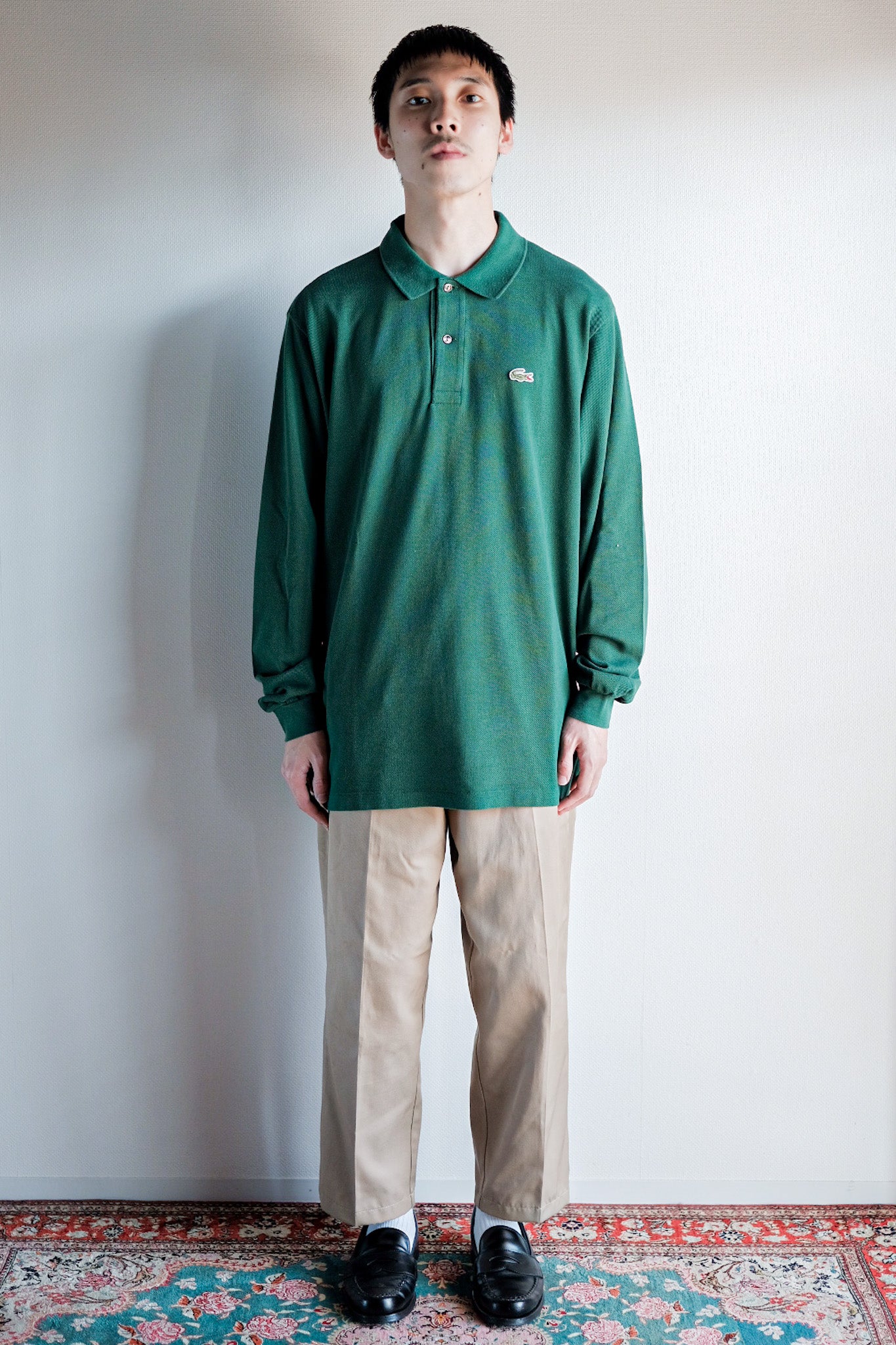【~80's】CHEMISE LACOSTE L/S Polo Shirt Size.5 "Forest Green"