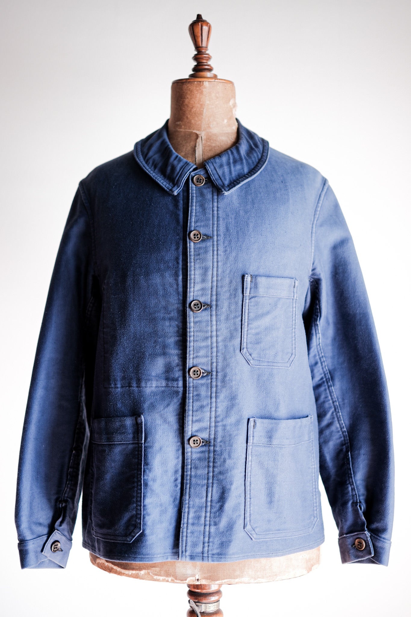 【~40's】French Vintage Blue Moleskin Work Jacket