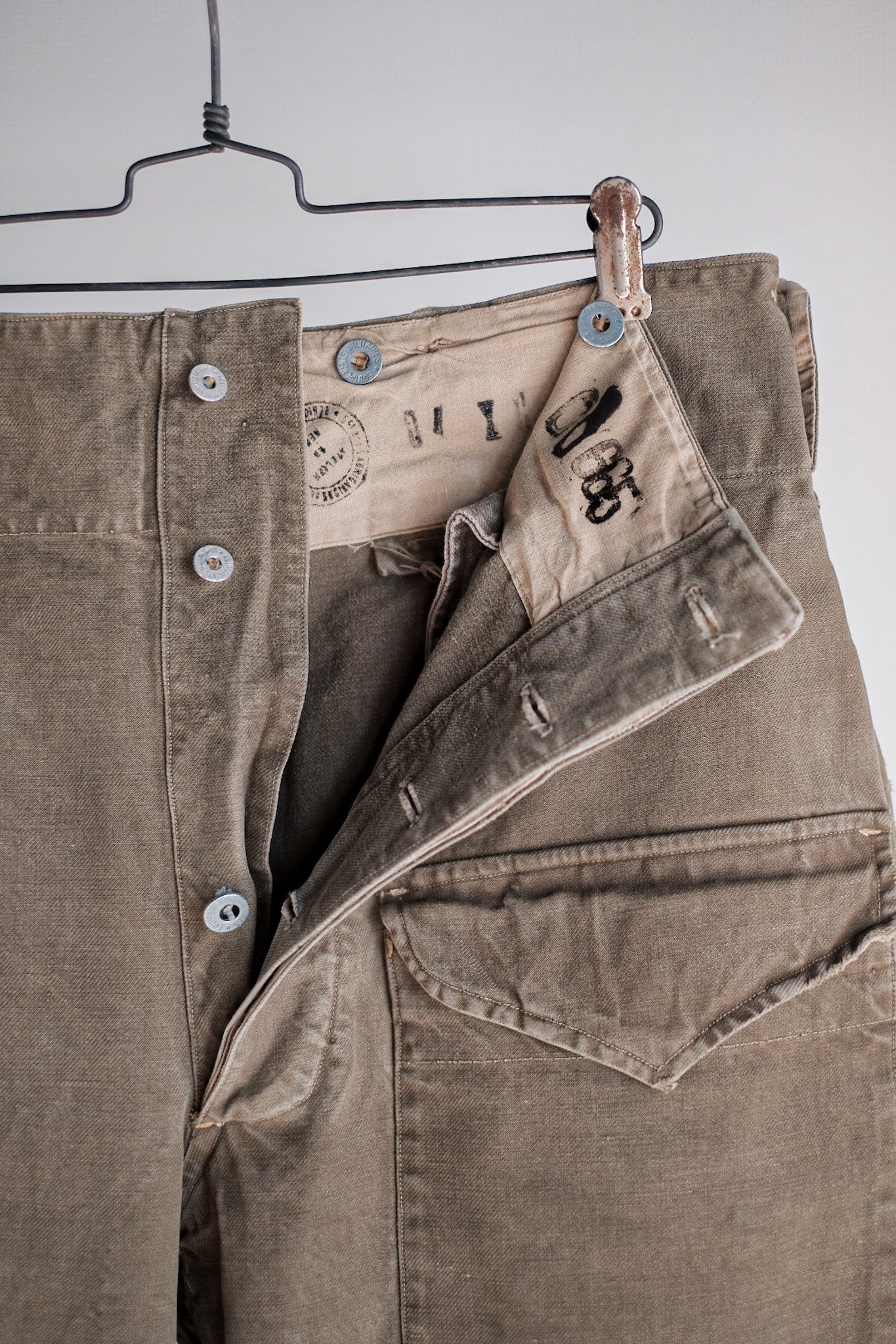 【~40's】French Army M44 Field Trousers Size.84XC